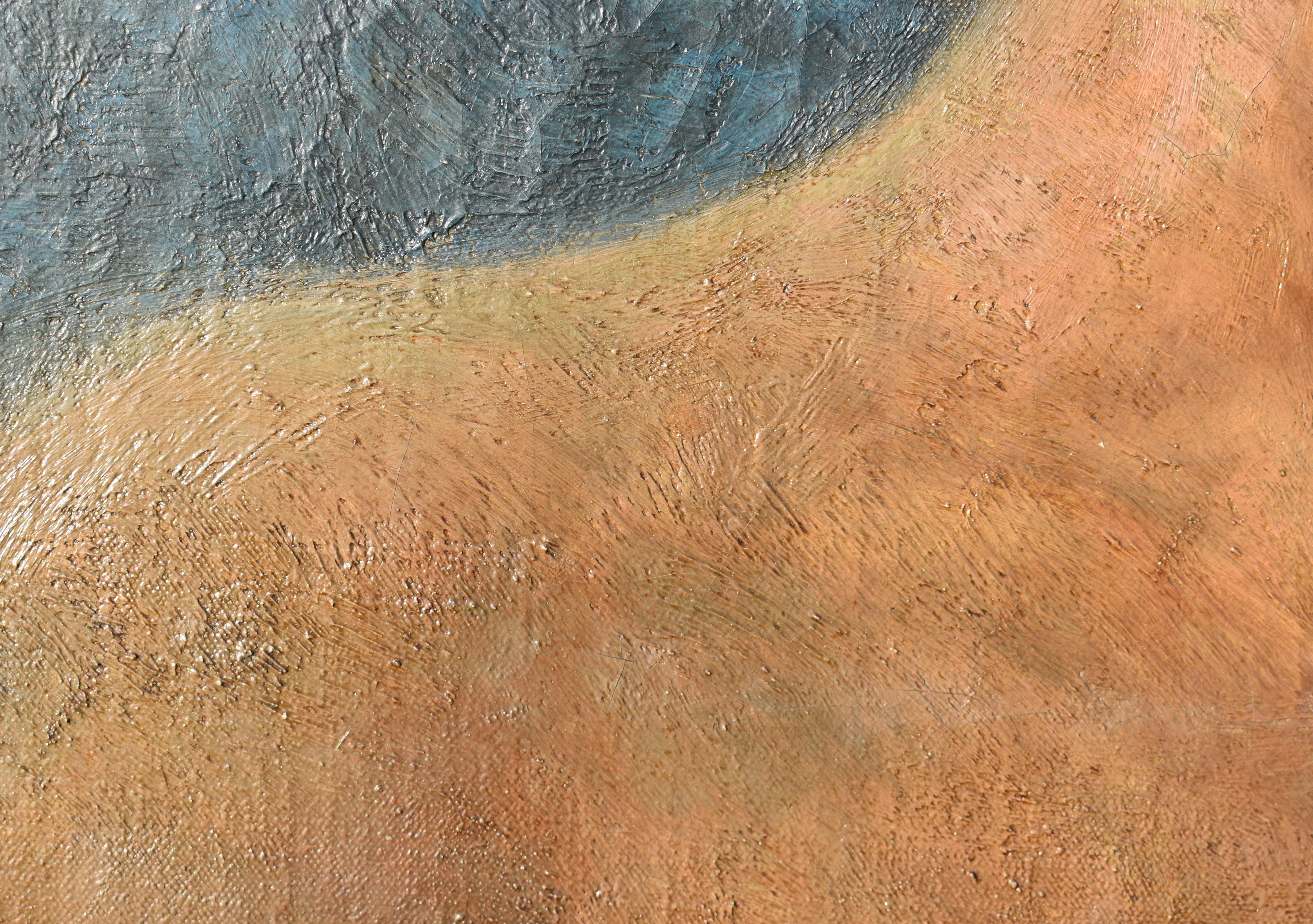 TG con monograma, pintura al óleo simbolista prerafaelista de finales del siglo XIX. Luna - Painting Simbolista de Unknown