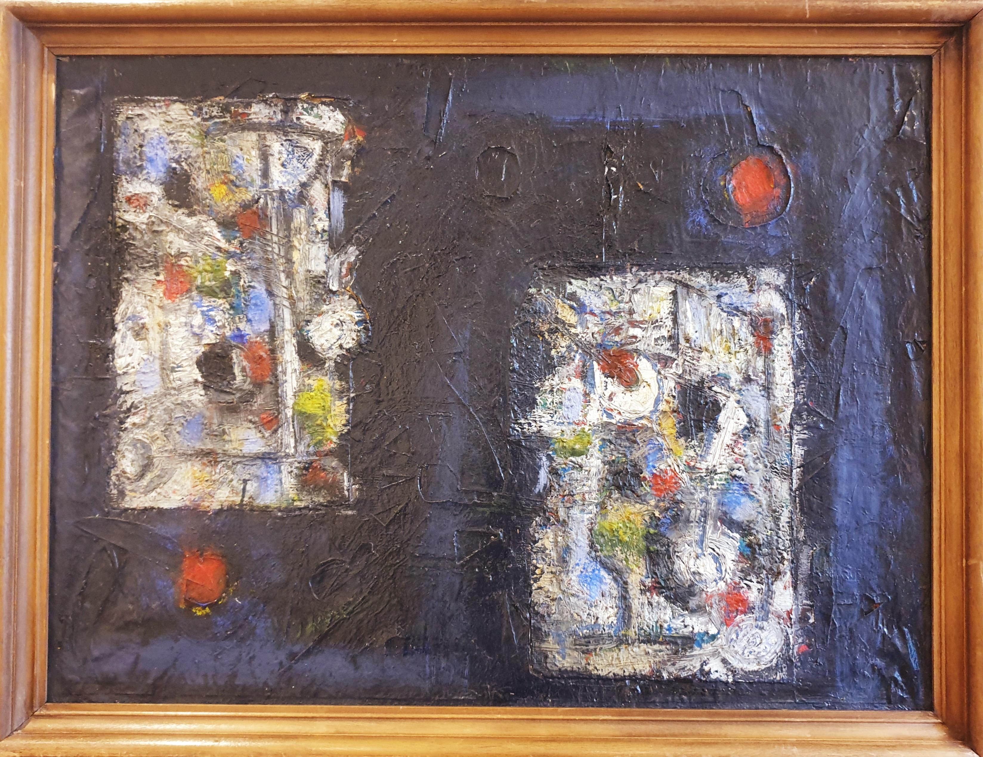 'Monogrammes'. French Mid-Century Abstract Expressionist. Oil on Canvas.