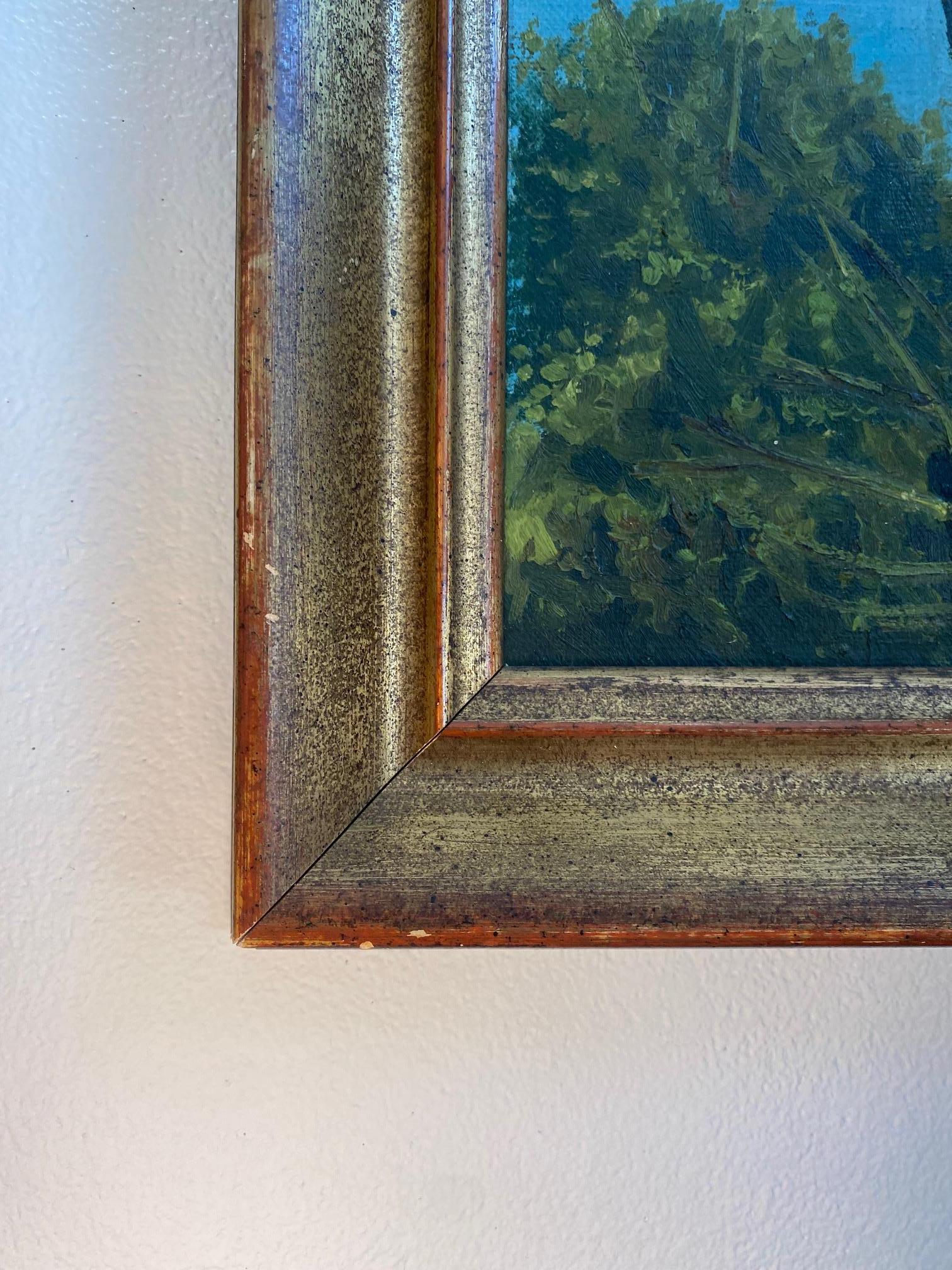 Öl auf Leinwand verkauft mit Rahmen 
Gesamtgröße mit Rahmen 38x46 cm
Signiert E. Bernasconi, Künstler unbekannt aus der Galerie 
