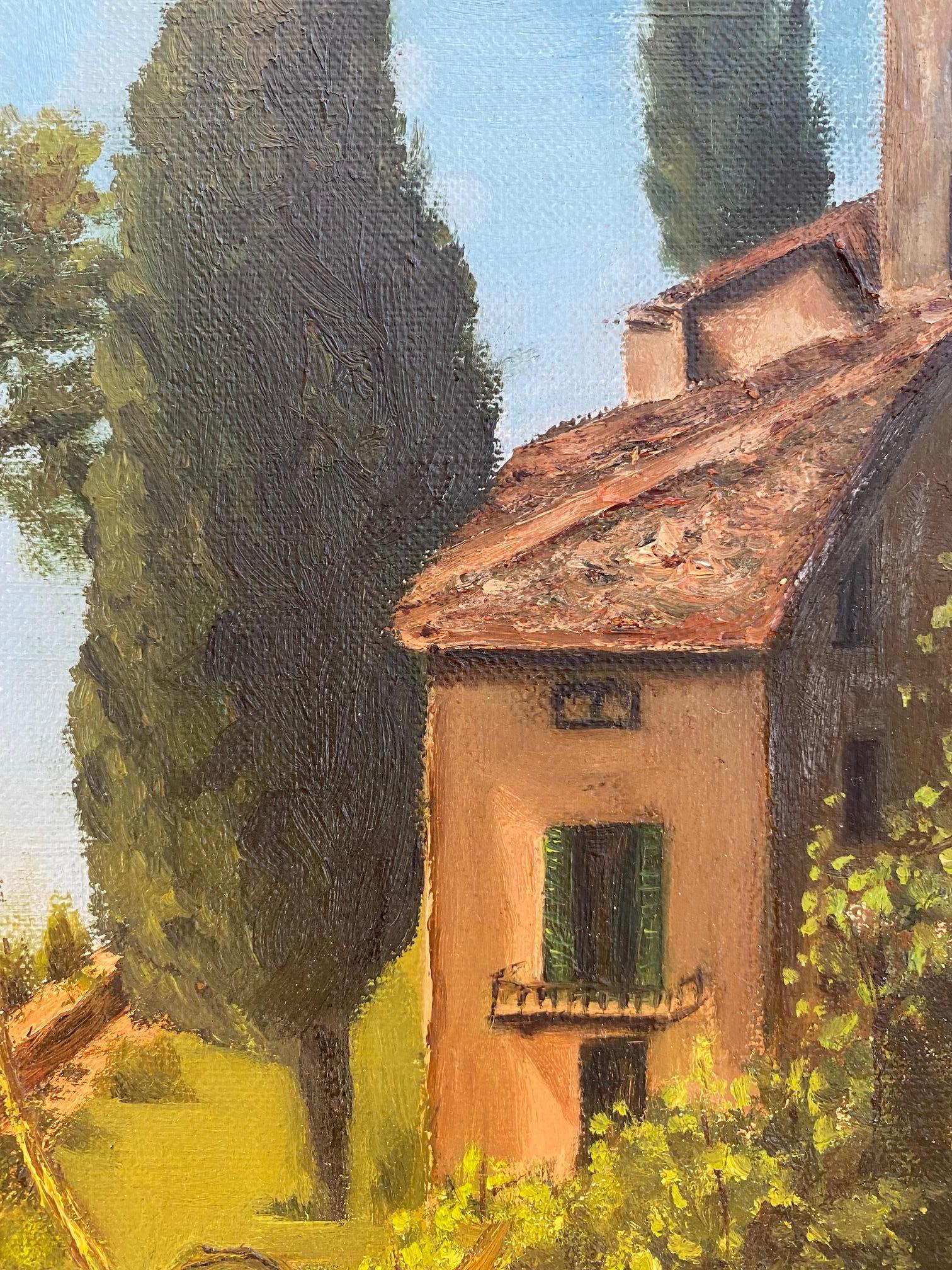 „Monte San Salvatore Lugano“ signiert E. Bernasconi - Öl auf Leinwand 30x37 cm im Angebot 2