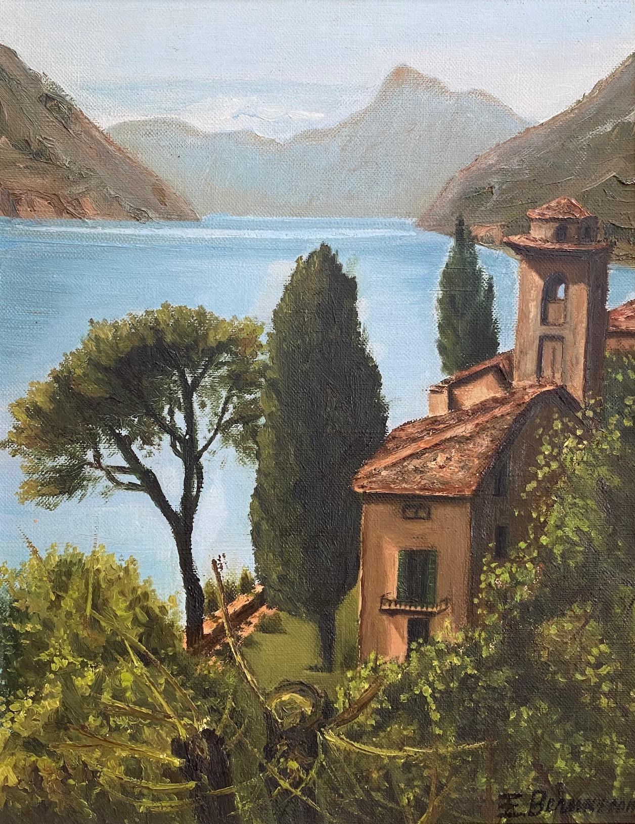 „Monte San Salvatore Lugano“ signiert E. Bernasconi - Öl auf Leinwand 30x37 cm