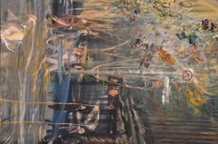 Montgomery St., Mid Century San Francisco cityscape in thick impasto oil