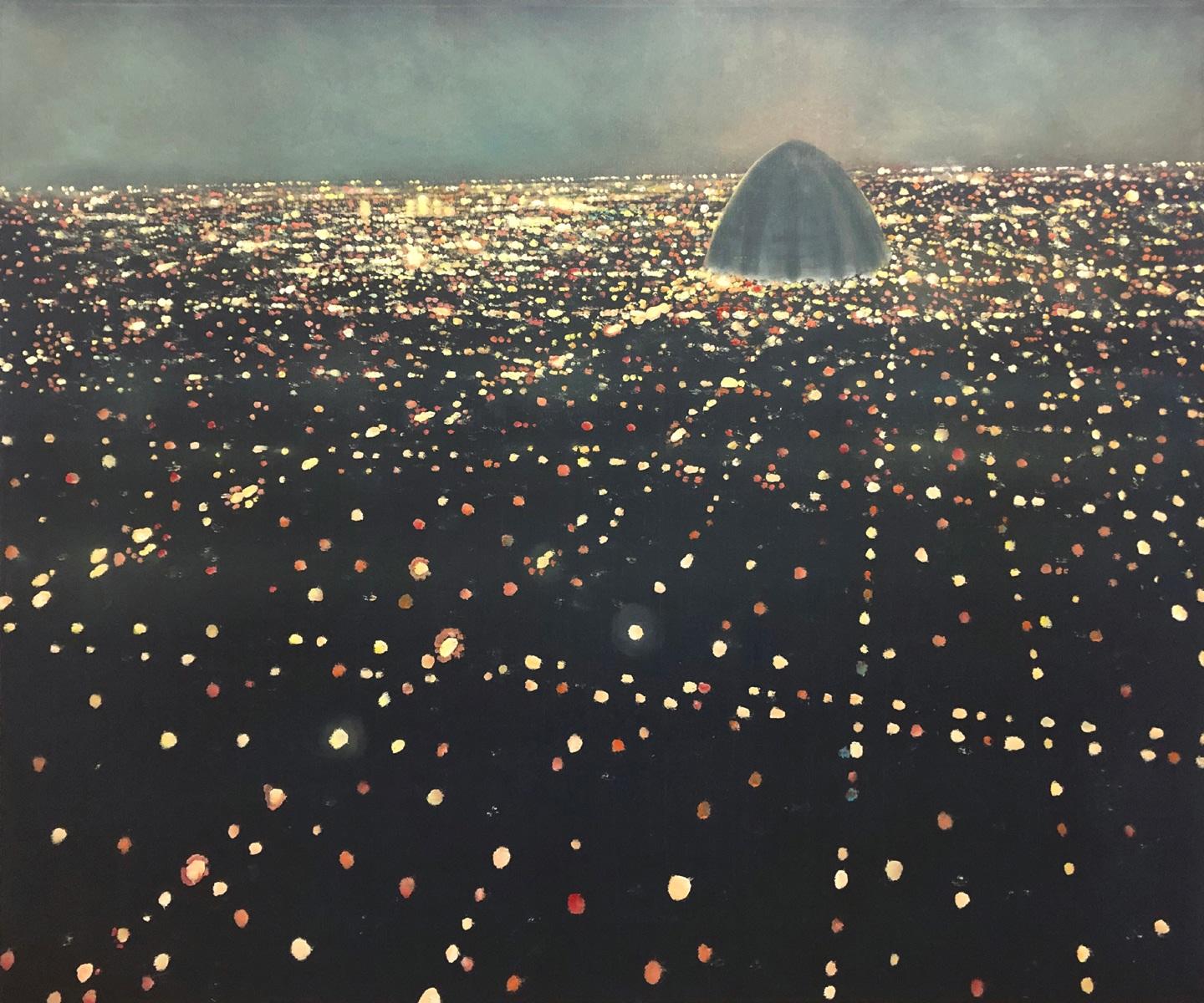 Landscape Painting di Unknown - Monumento alla Nature #3, dipinto olio su tela di Dennis Ekstedt, 2022
