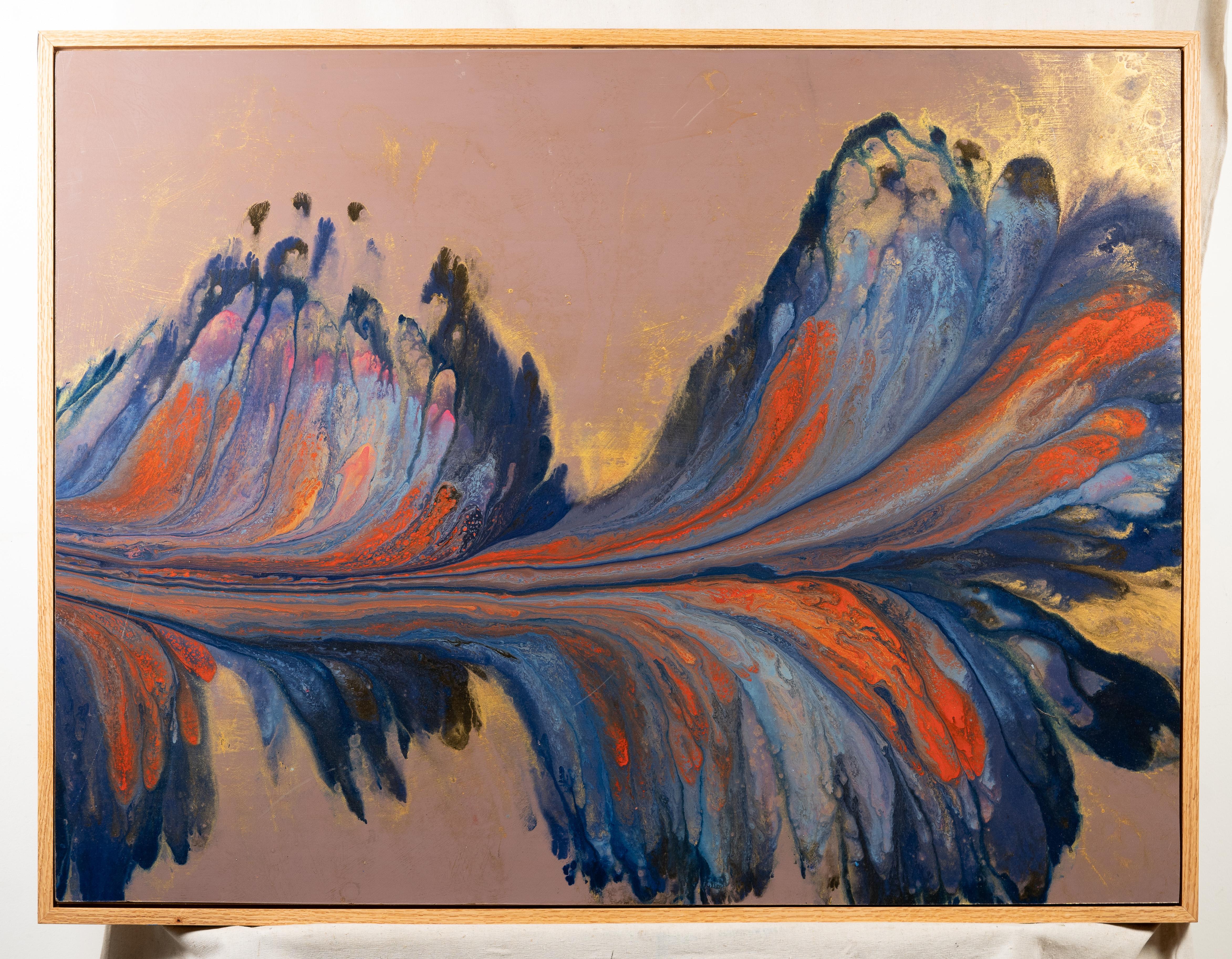 Monumentale peinture à l'huile abstraite Art nouveau moderniste américain d'automne - Abstrait Painting par Unknown