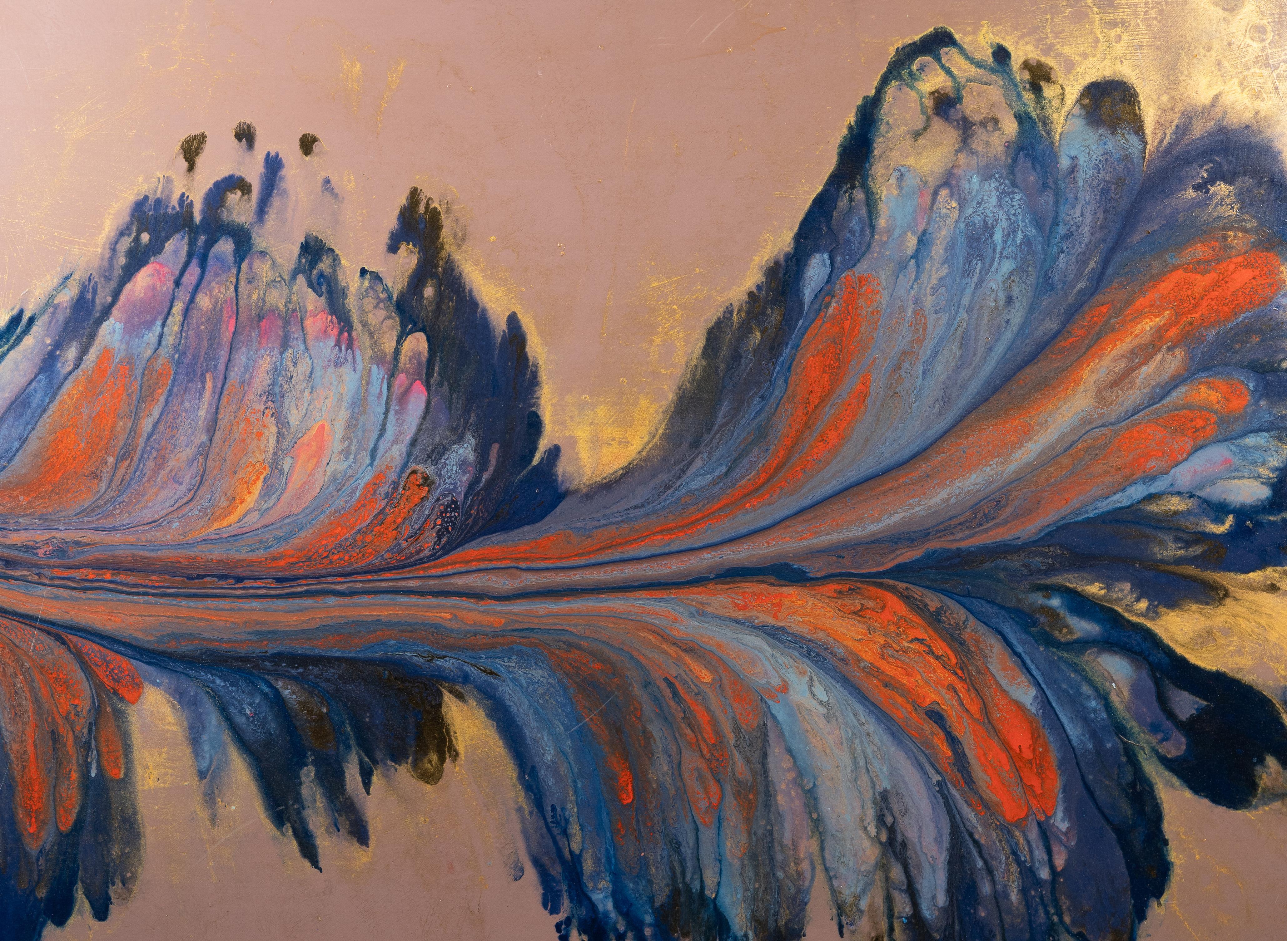 Monumentale peinture à l'huile abstraite Art nouveau moderniste américain d'automne en vente 1