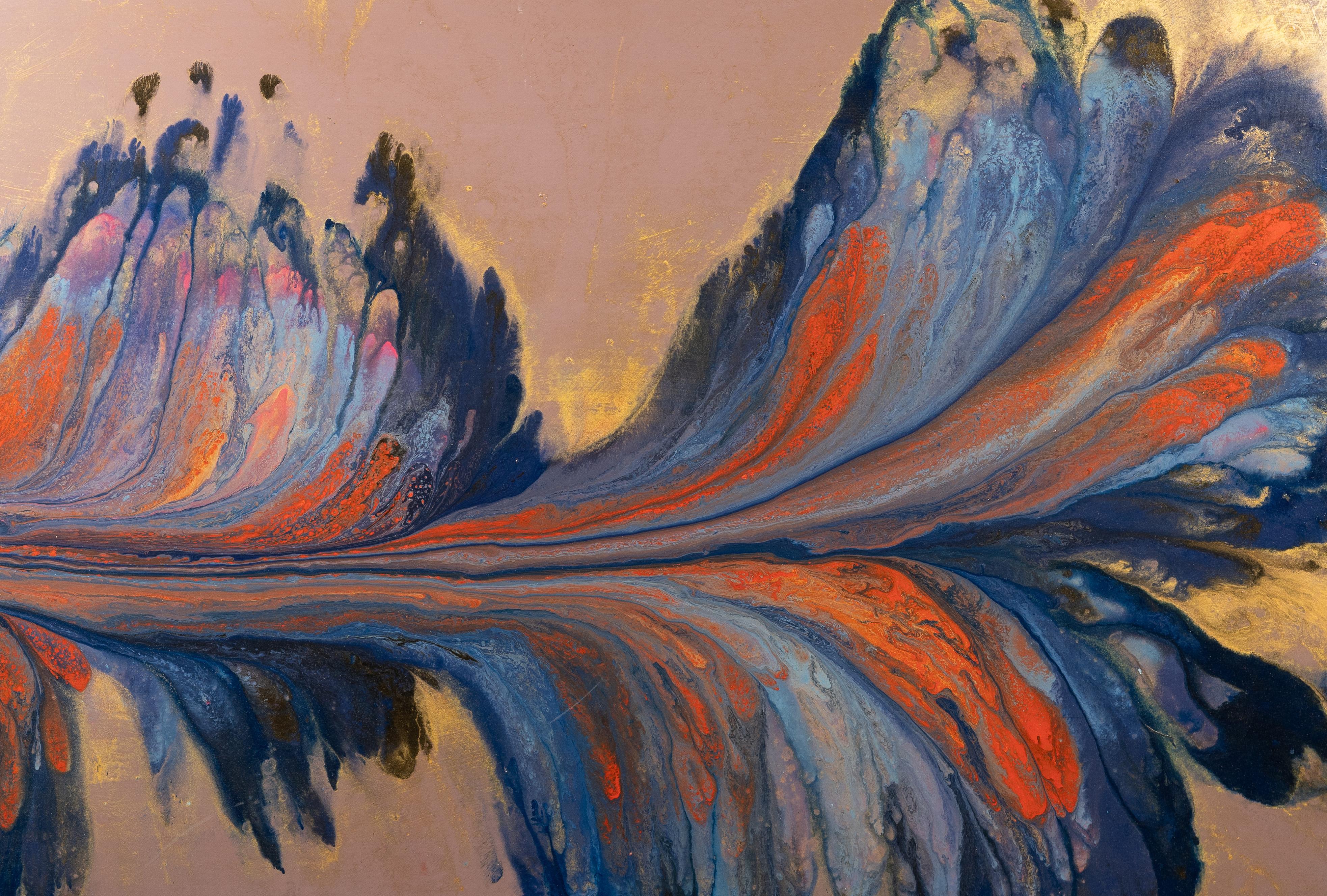 Monumentale peinture à l'huile abstraite Art nouveau moderniste américain d'automne en vente 2
