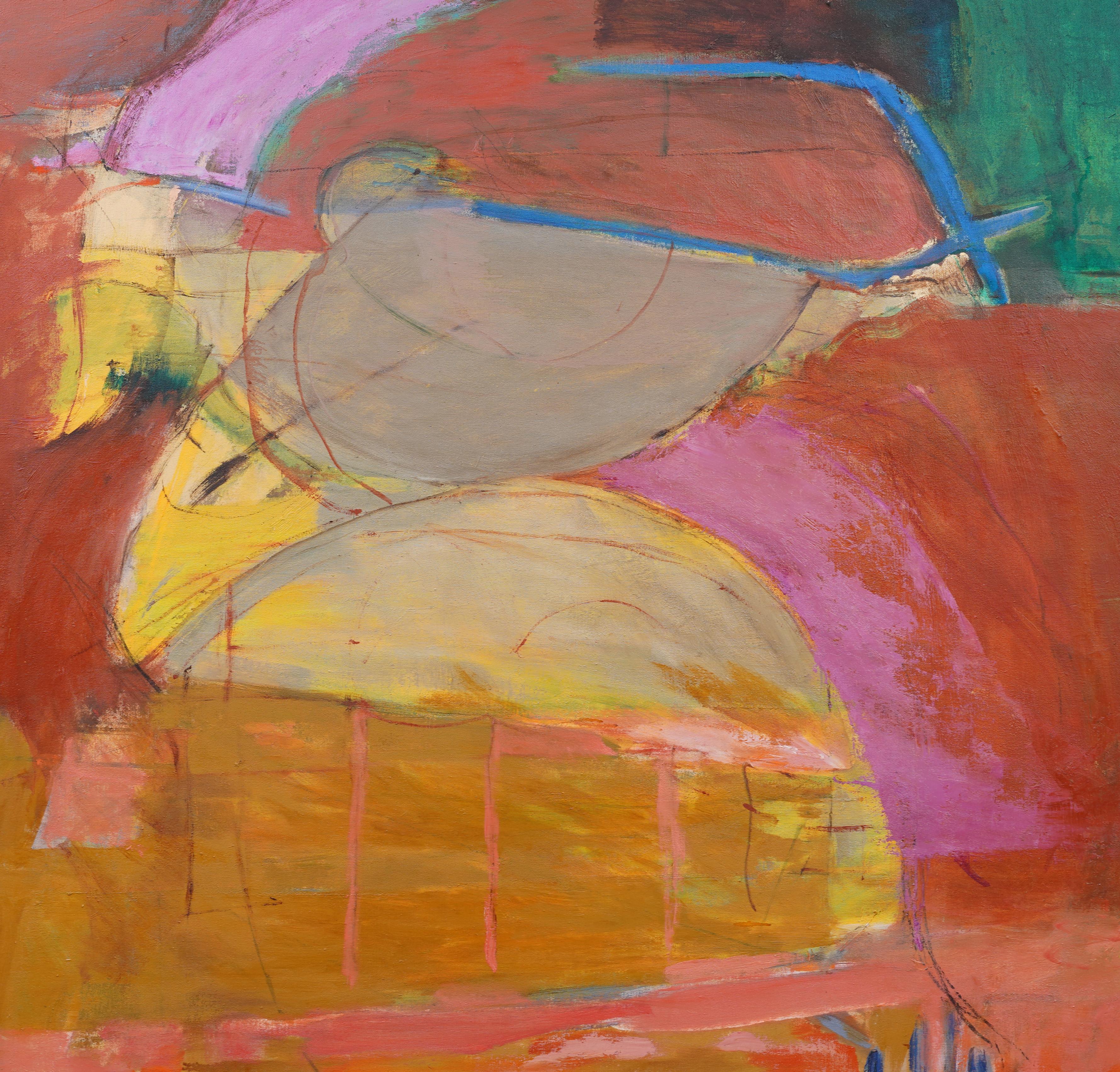 Monumental Antique American School Abstract Expressionist Oil on Canvas Painting 2