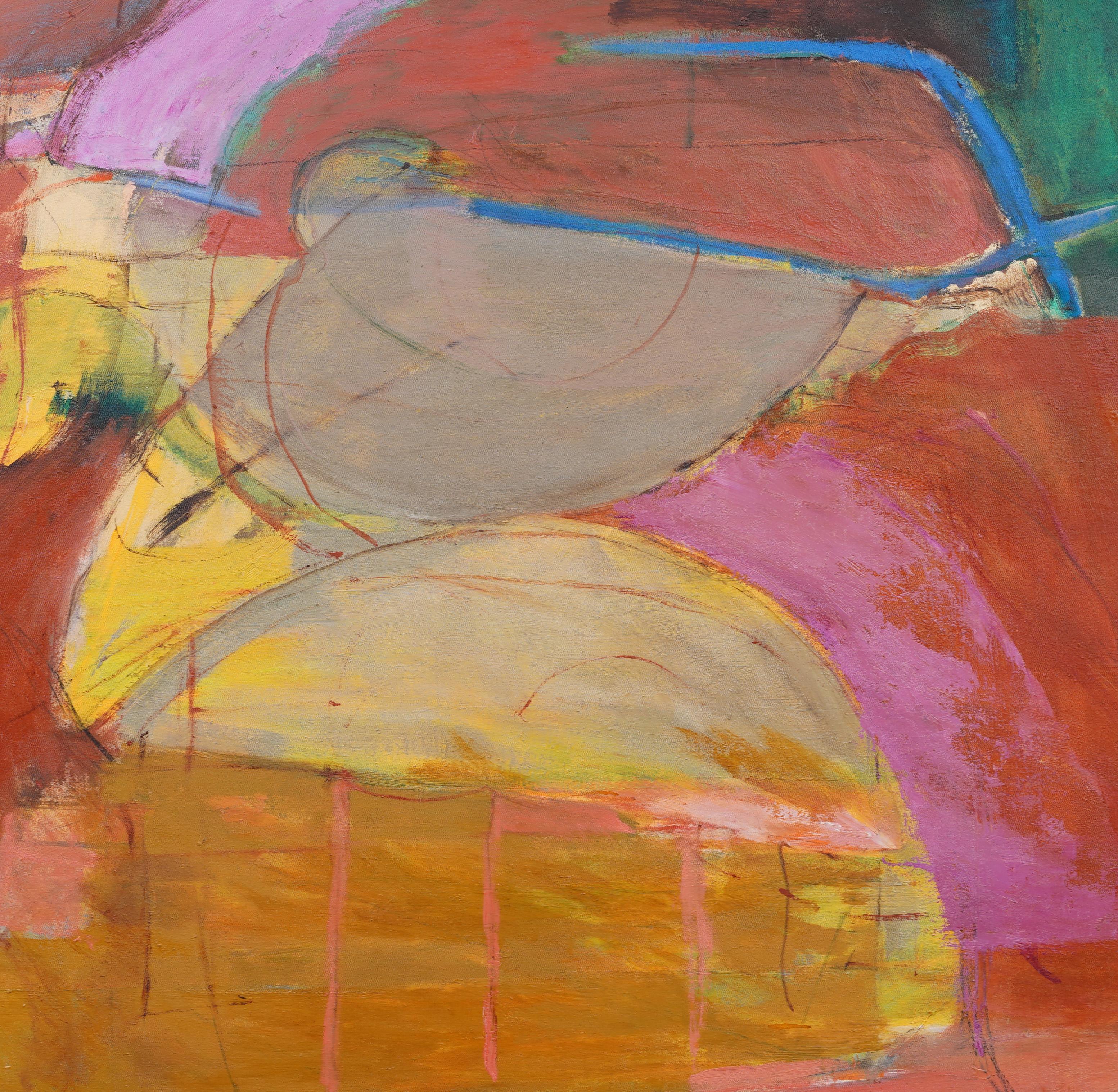Monumental Antique American School Abstract Expressionist Oil on Canvas Painting 3