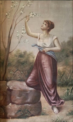 Monumental Antique Italian Portrait Oil Painting - 5.8 ft. tall