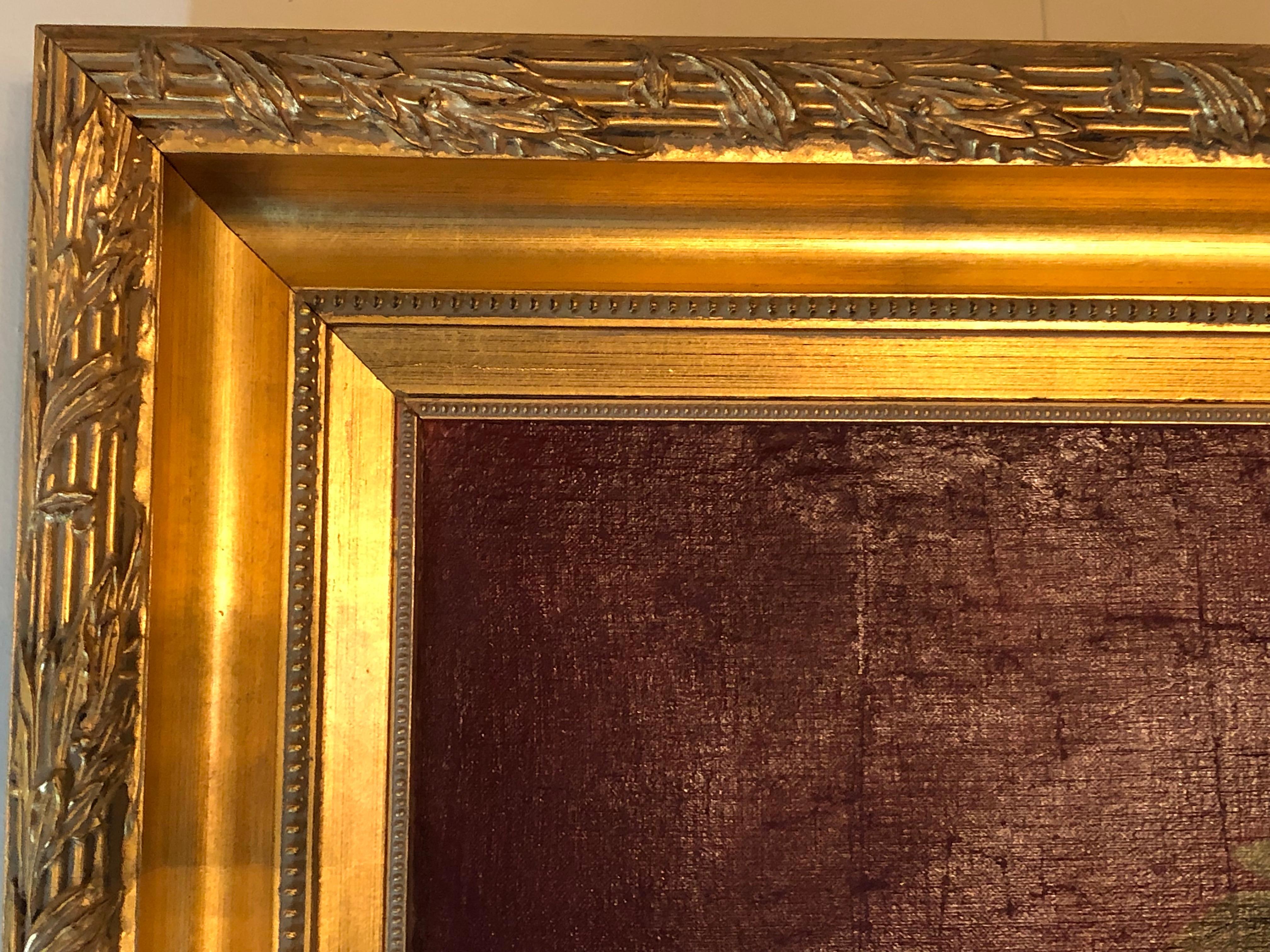 Monumentales französisches Öl auf Leinwand 19. bis 20. Jahrhundert Liebespaar auf dem Feld im Angebot 7