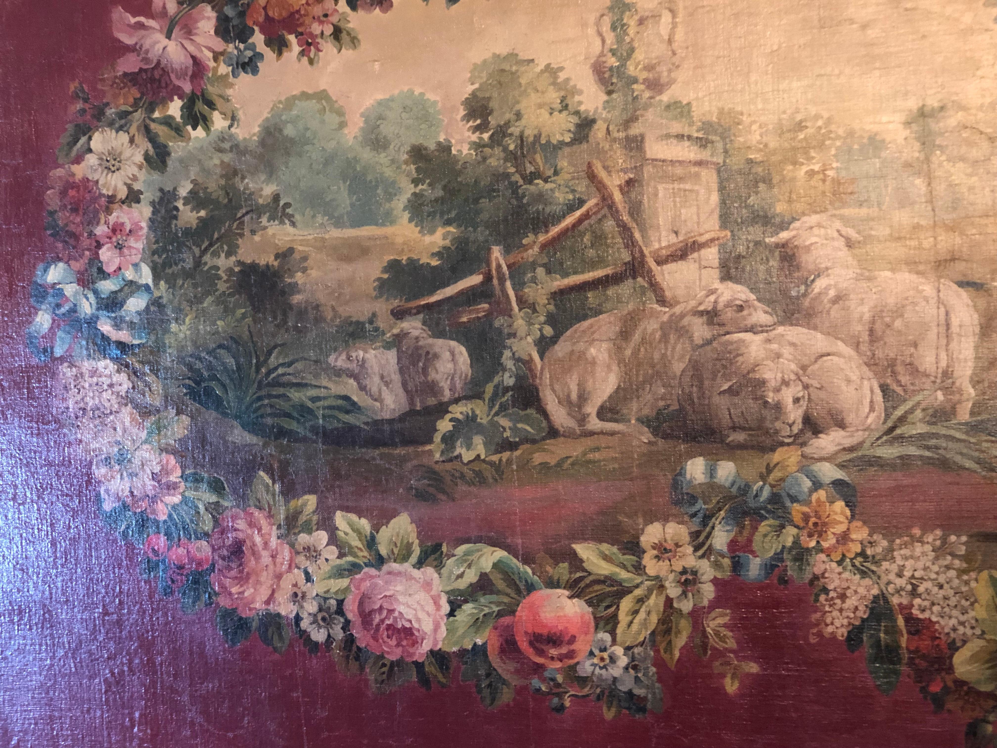 Monumentales französisches Öl auf Leinwand 19. bis 20. Jahrhundert Liebespaar auf dem Feld im Angebot 4