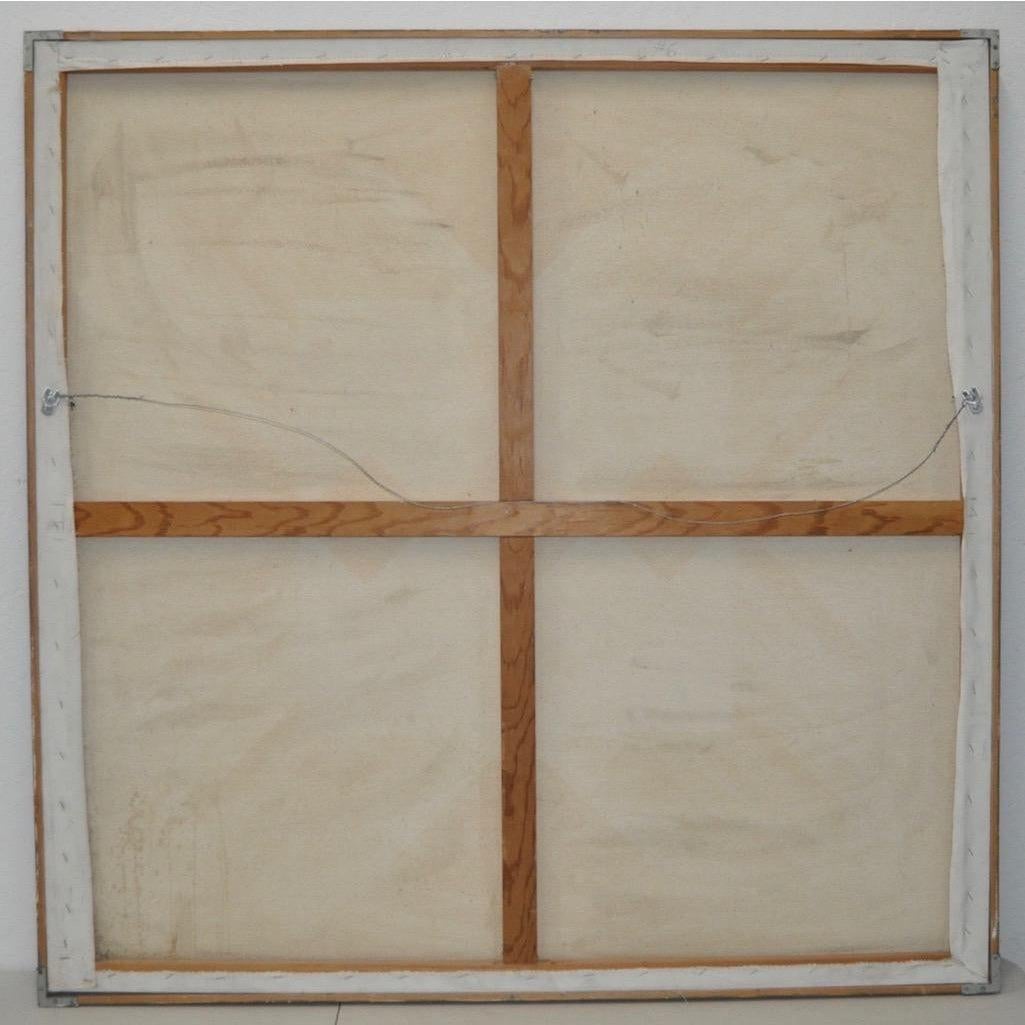 Monumentales geometrisches Op-Art-Ölgemälde, Ölgemälde ca. 1970er Jahre im Angebot 2