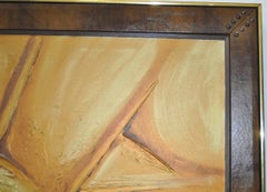Monumental Gold Tone Abstract Painting by MacMillan c.1970