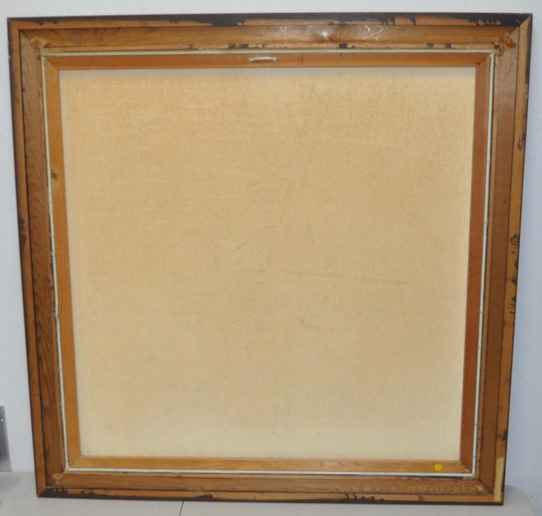 Monumental Gold Tone Abstract Painting by MacMillan c.1970 For Sale 3