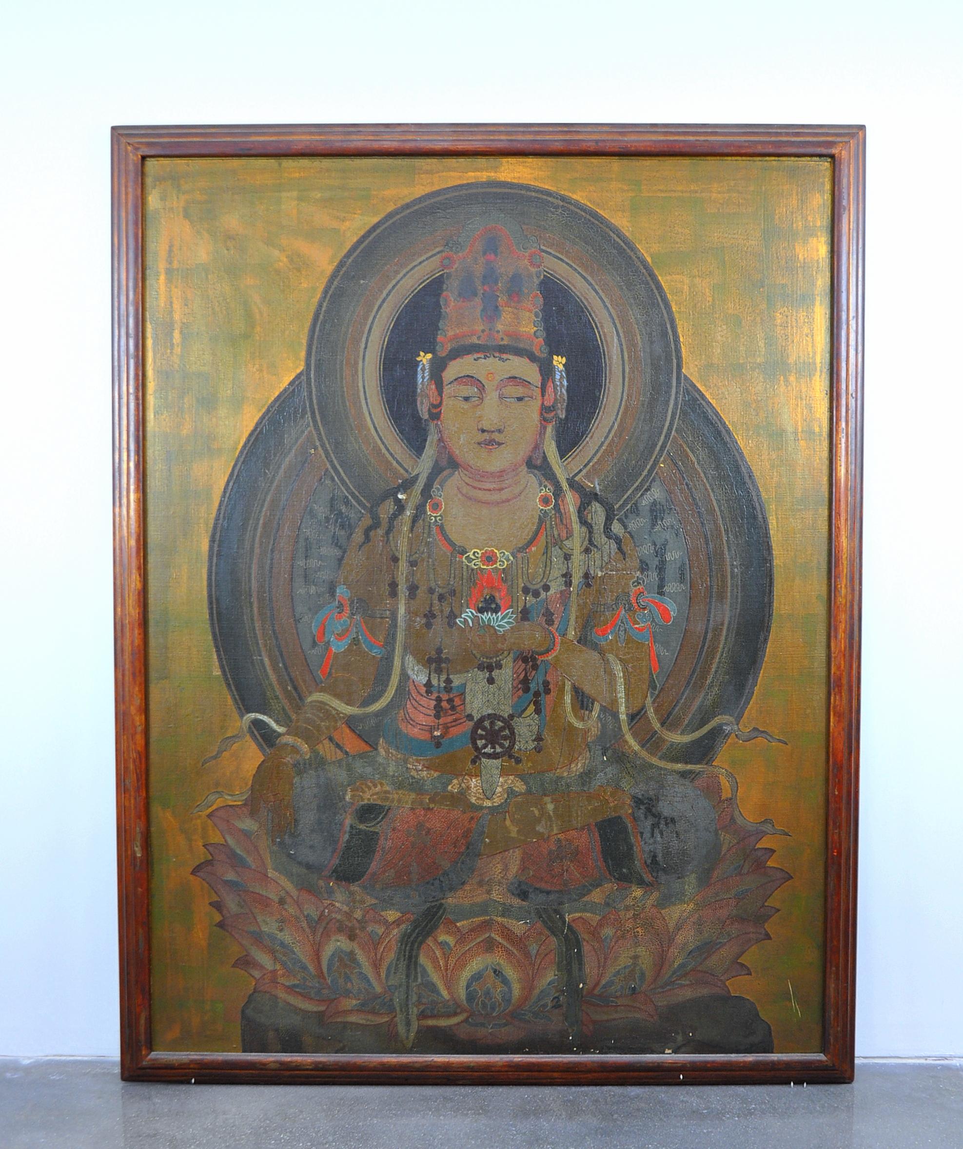 Ausadhi Badhai (Medicine Buddha) Large Scale Painting For Sale 9