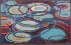 Monumentale pittura ad olio originale firmata Espressionista astratto 1965 Modernista