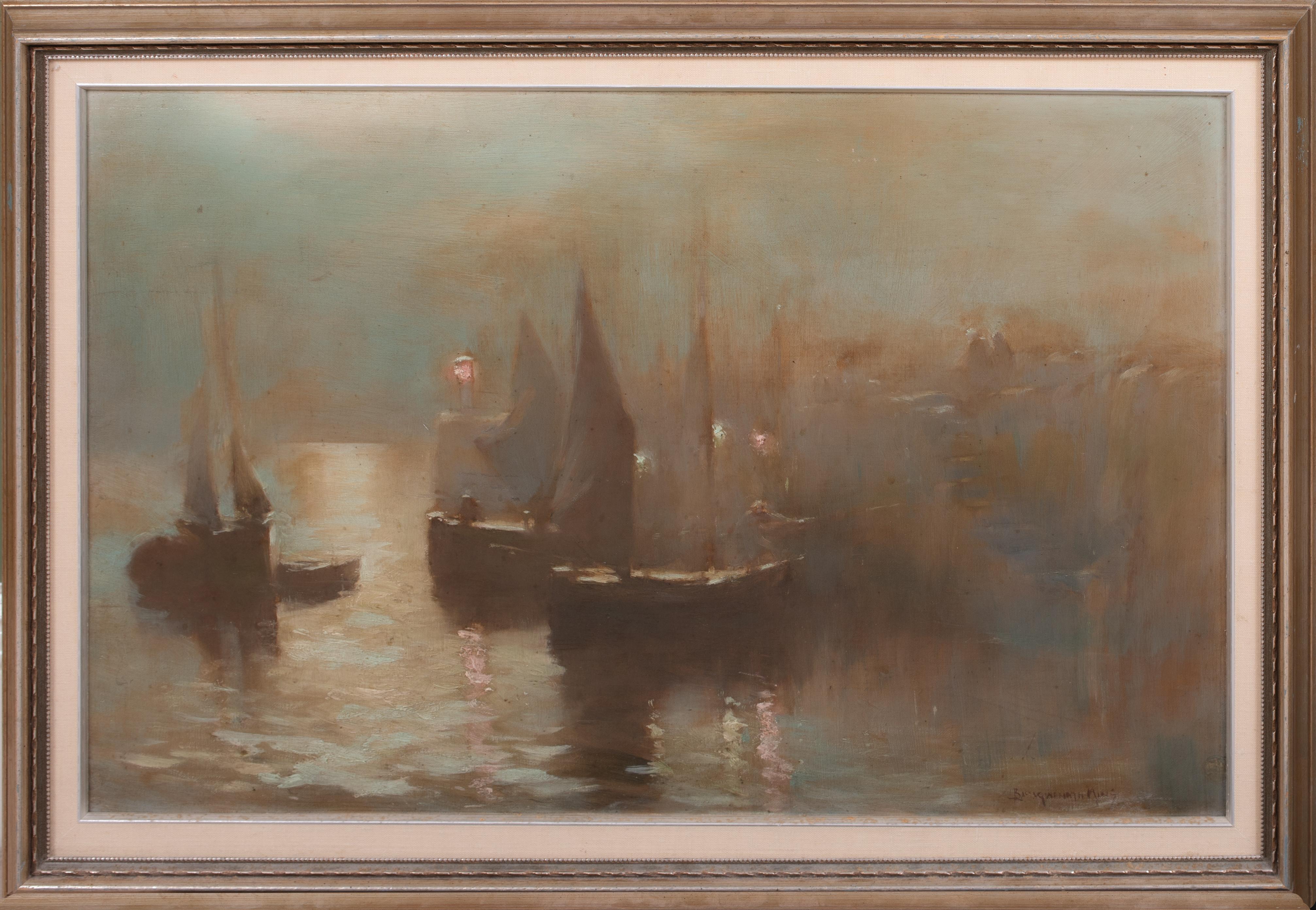 Port au clair de lune, St Ives, Cornouailles, 19e siècle

par BARAGWANATH KING (1864-1949)

Grande vue du XIXe siècle de bateaux de pêche revenant au clair de lune, huile sur toile de Baragwanath King. Excellente qualité et excellent état de