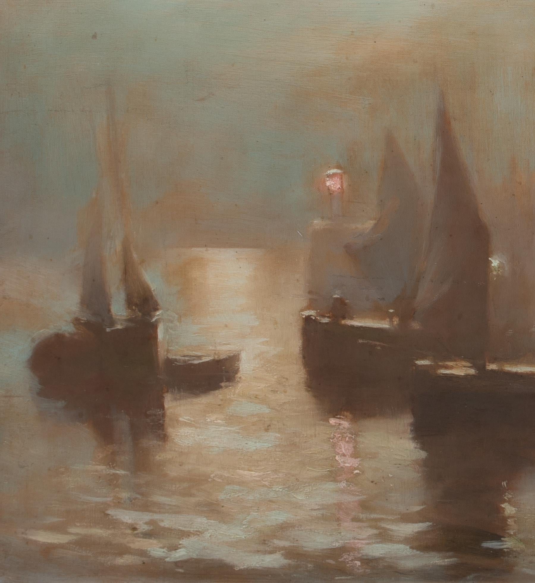 Harbour Moonlit, St Ives, Cornouailles, 19e siècle par BARAGWANATH KING (1864-1949) 1