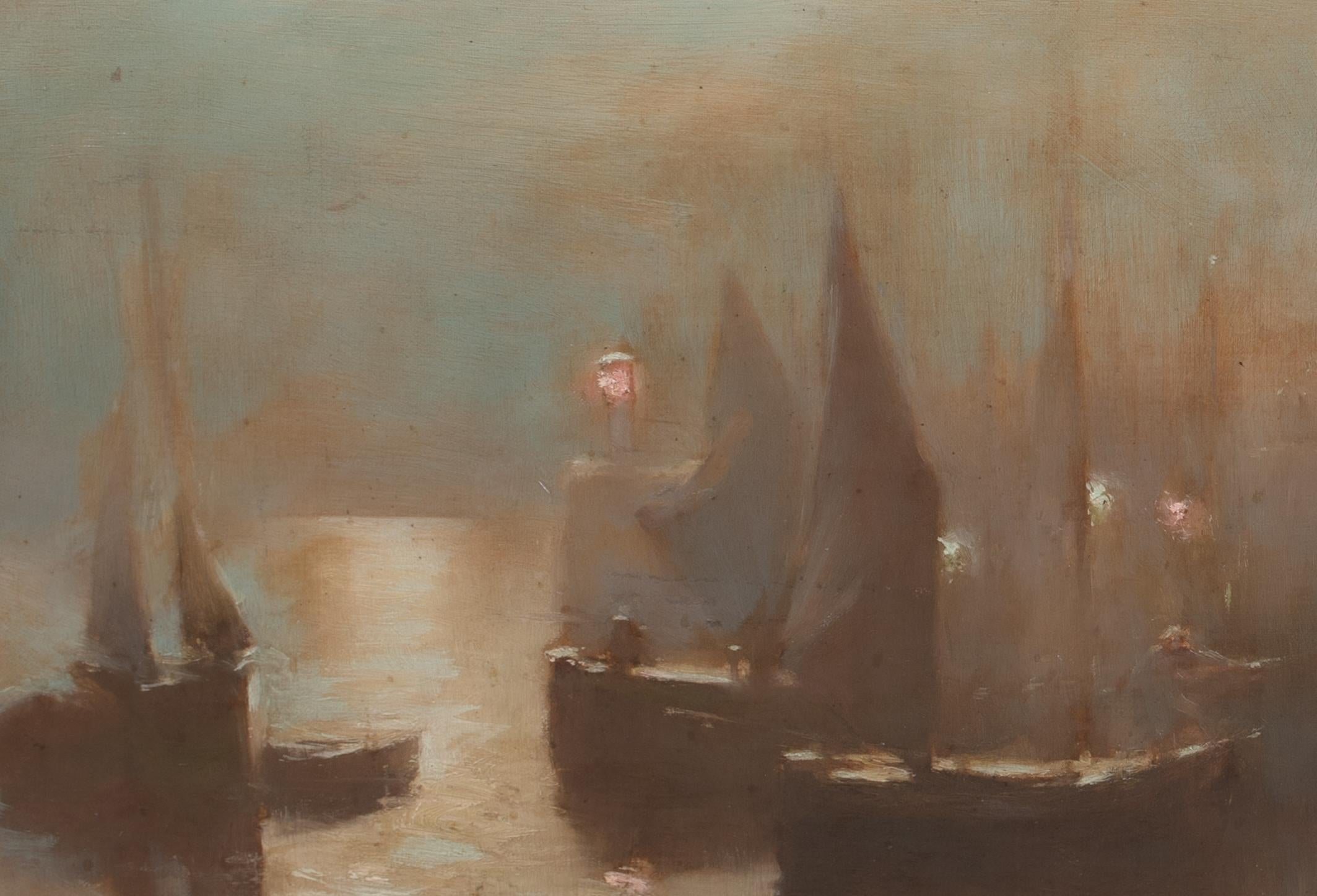 Harbour Moonlit, St Ives, Cornouailles, 19e siècle par BARAGWANATH KING (1864-1949) 2