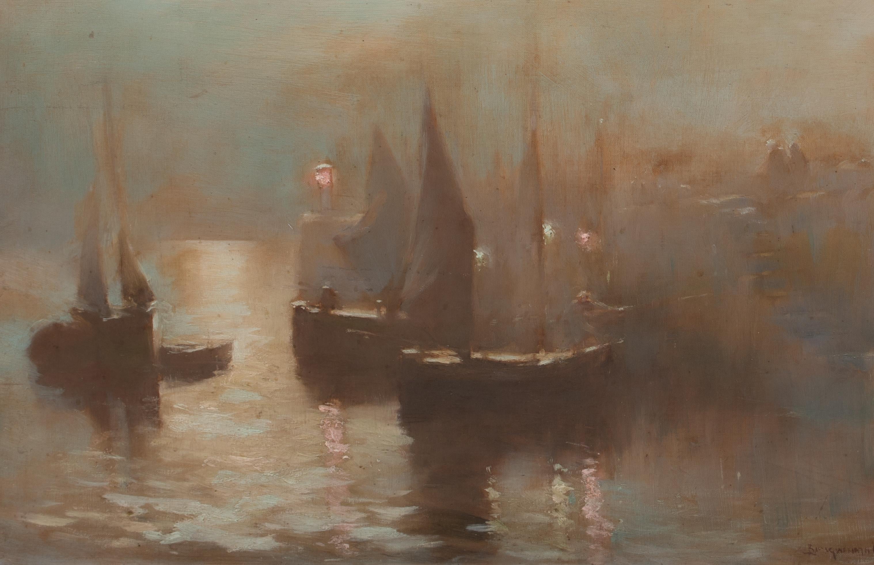 Harbour Moonlit, St Ives, Cornouailles, 19e siècle par BARAGWANATH KING (1864-1949) 5