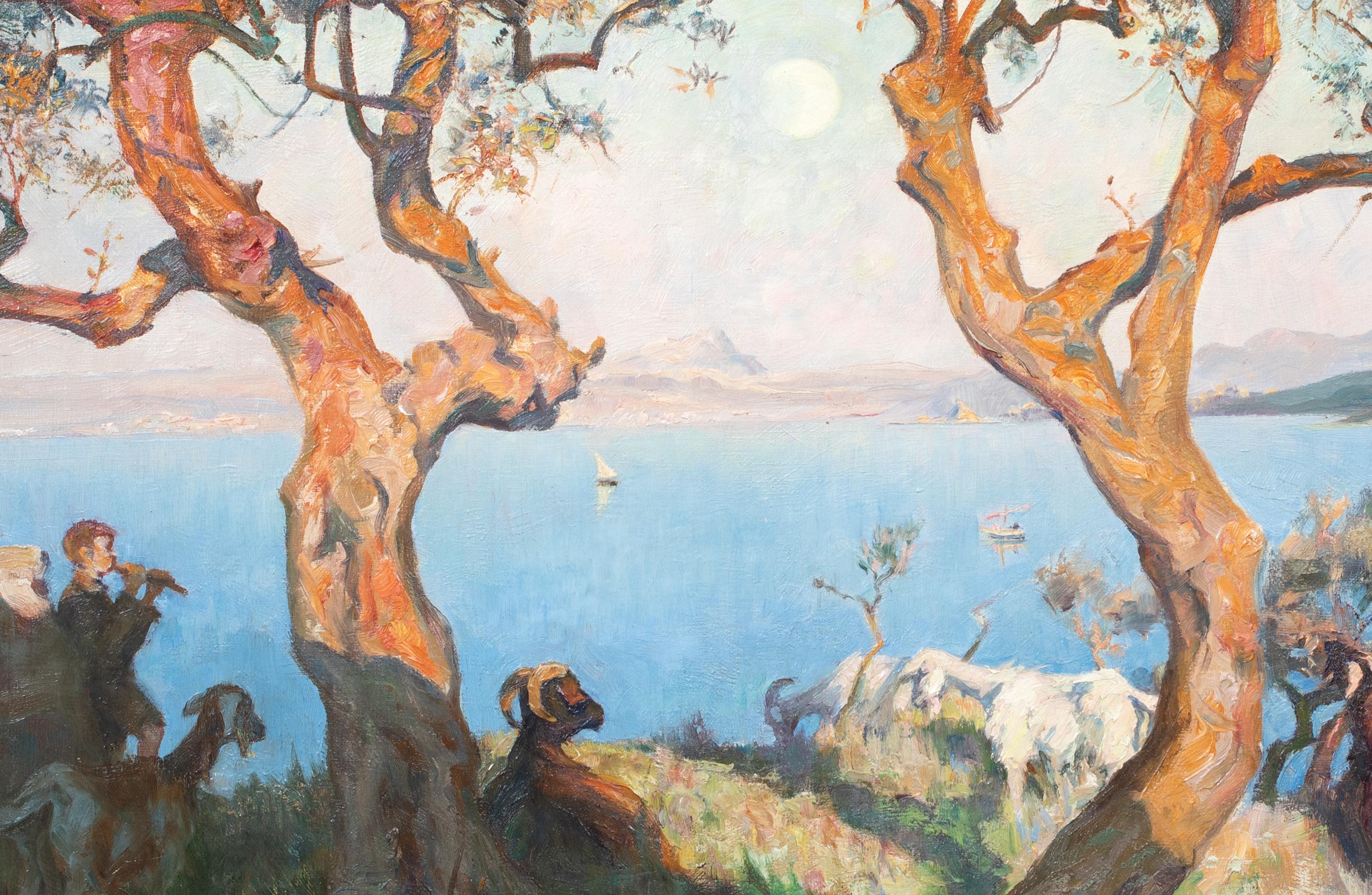 Moonrise, Etang de Berre, circa 1900  by Mary Poyntz MacEwen (exh. 1899-1905) For Sale 2