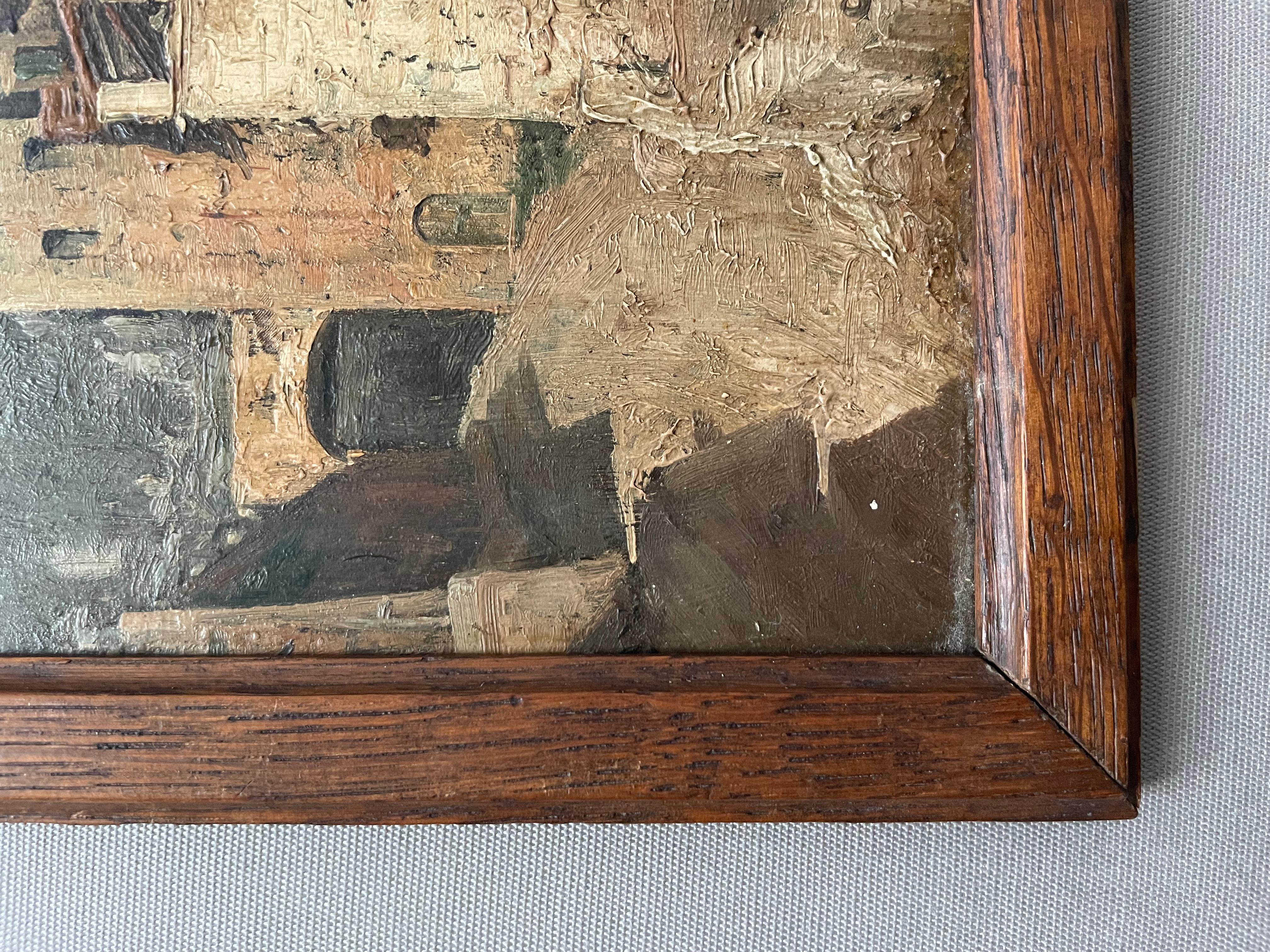 Moorish Village, Oil On Panel 1