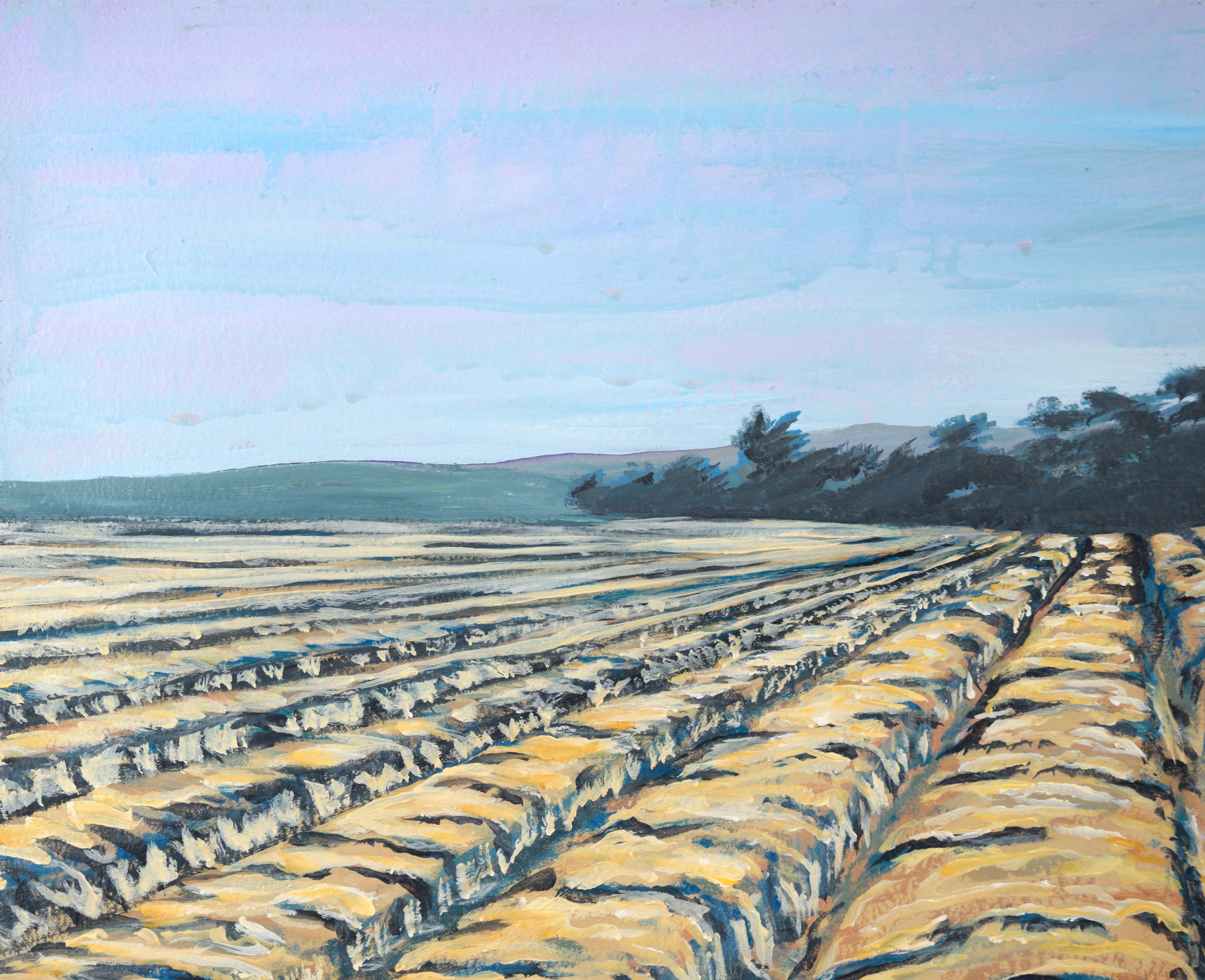 Moss Landing Farm Landscape in Acrylic on Canvas - Painting by Unknown