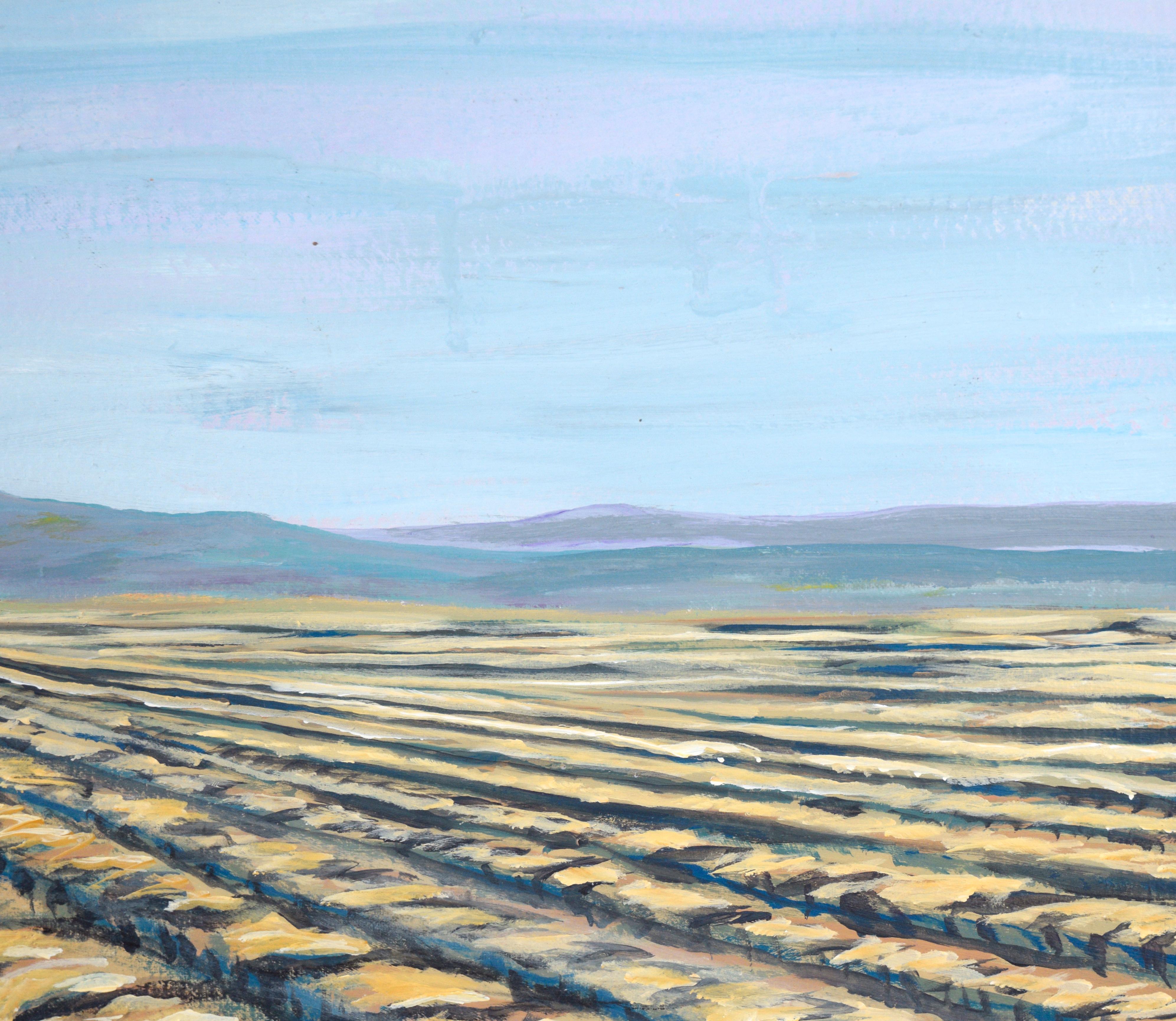 Moss Landing Farm Landscape in Acrylic on Canvas For Sale 1