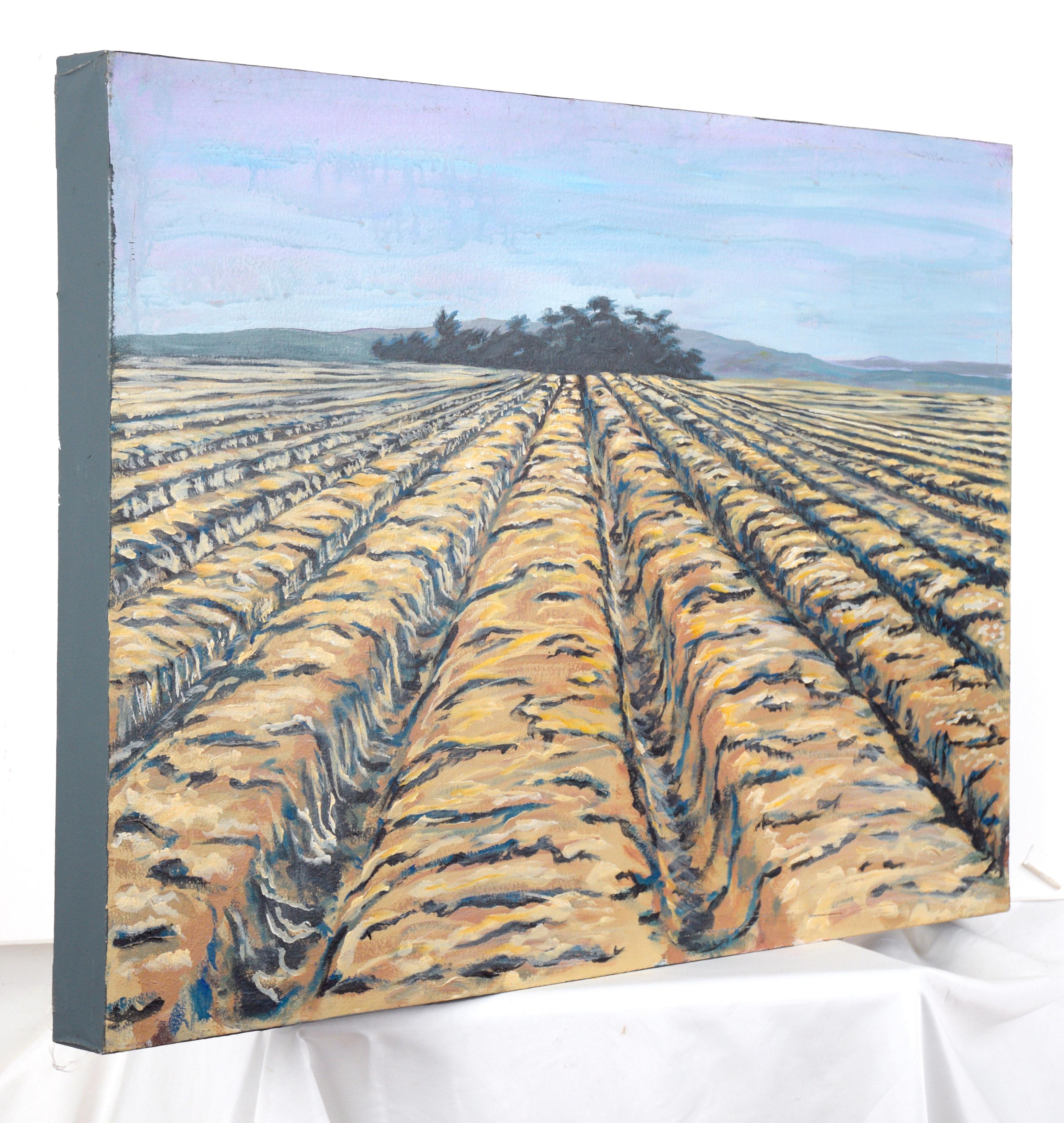 Moss Landing Farm Landscape in Acrylic on Canvas For Sale 5