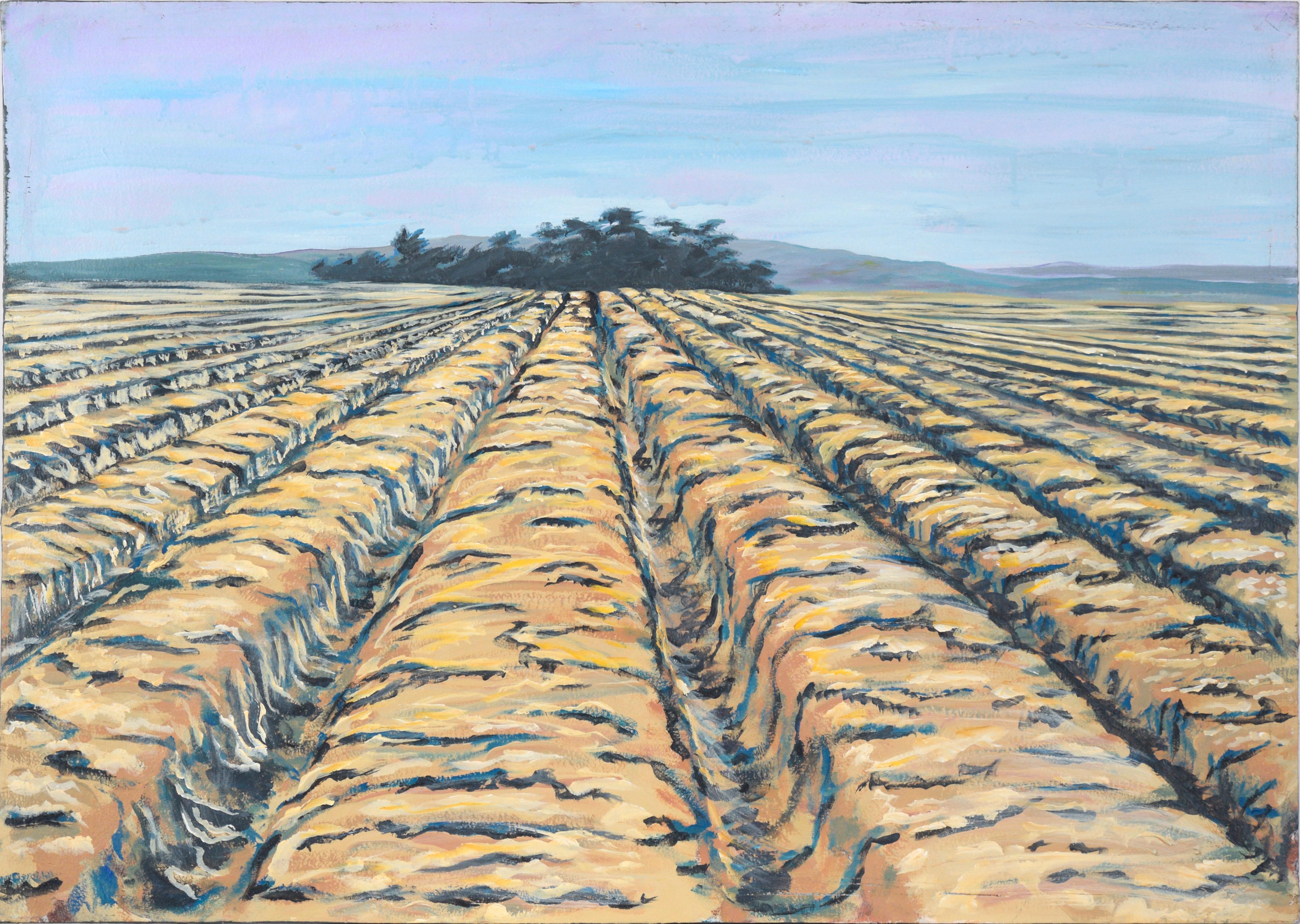 Unknown Landscape Painting - Moss Landing Farm Landscape in Acrylic on Canvas