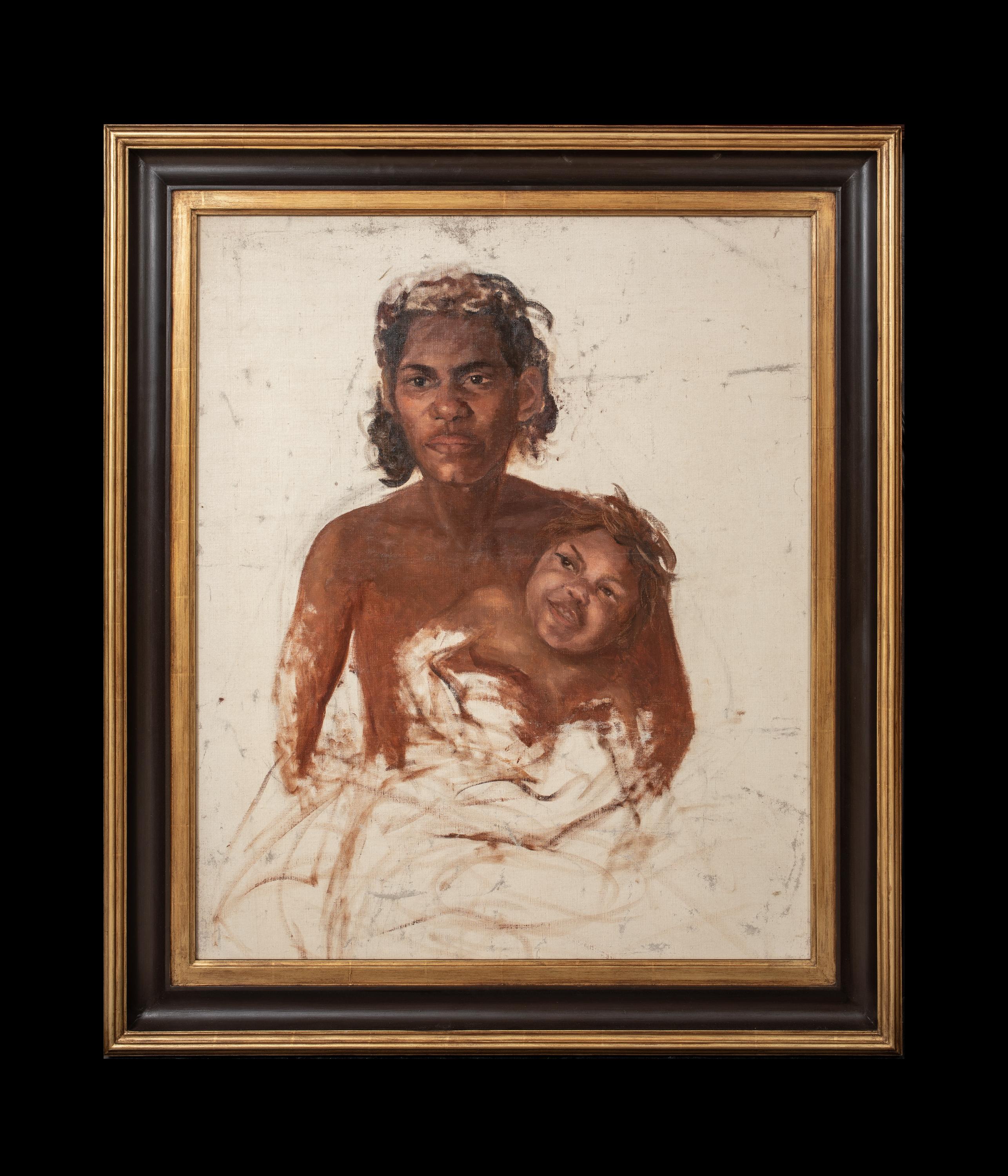 Mutter mit Kind, New South Wales, Australien, 19. Jahrhundert  Lieutenant G. Woods, Leutnant – Painting von Unknown