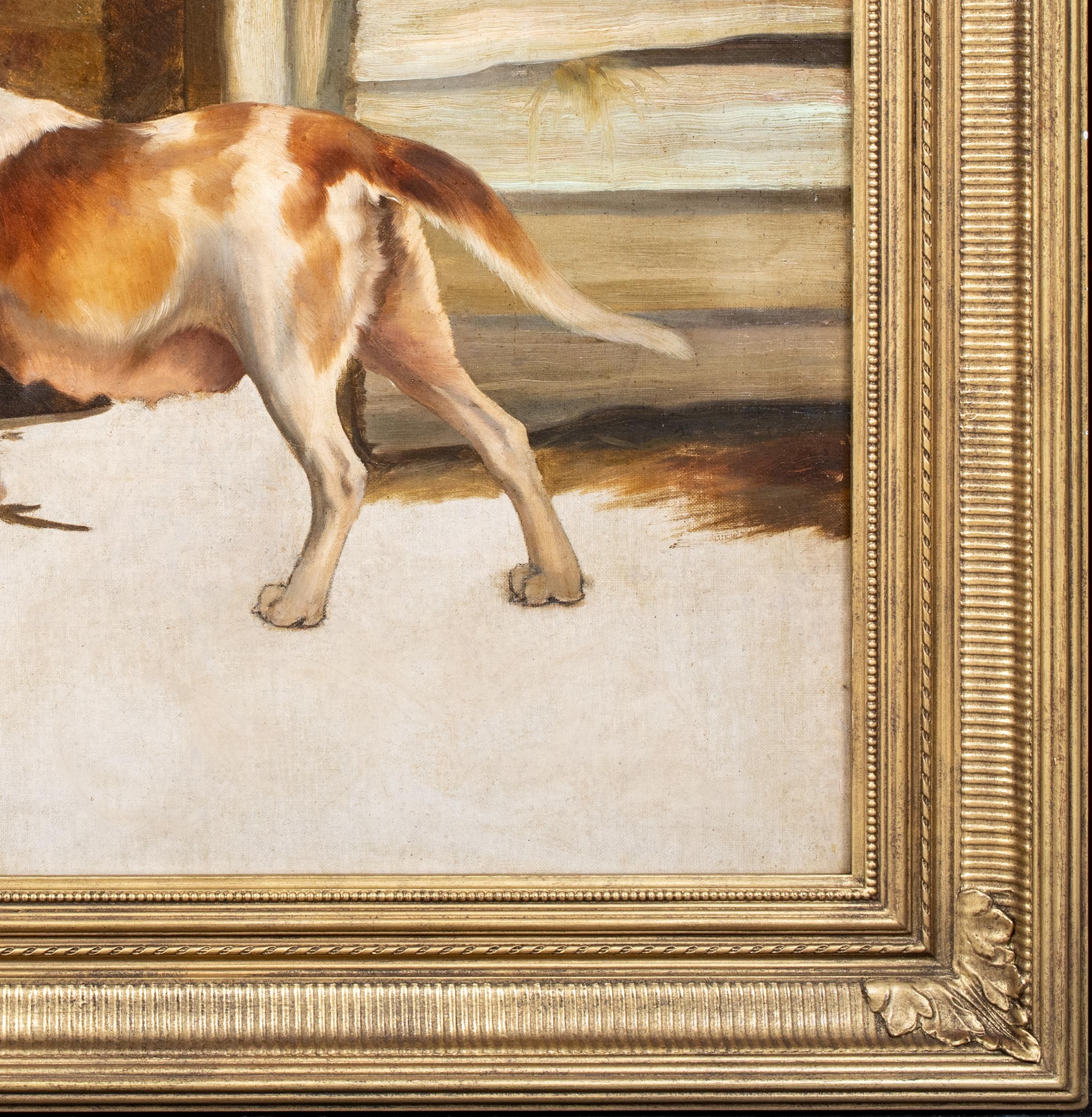 Motherhood, 19th Century   English School Hound Dog & Her Puppies For Sale 1