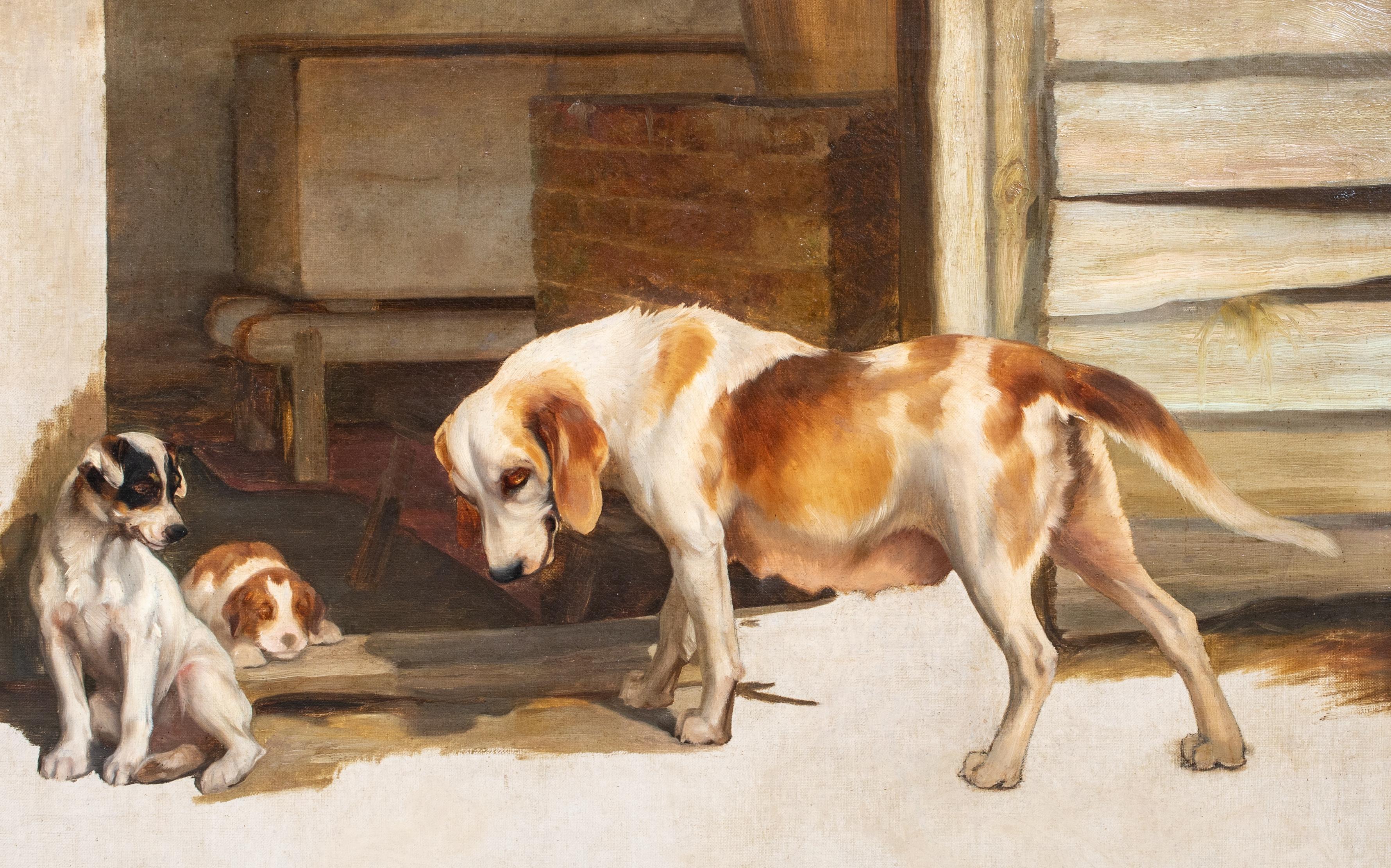 Motherhood, 19th Century   English School Hound Dog & Her Puppies For Sale 2