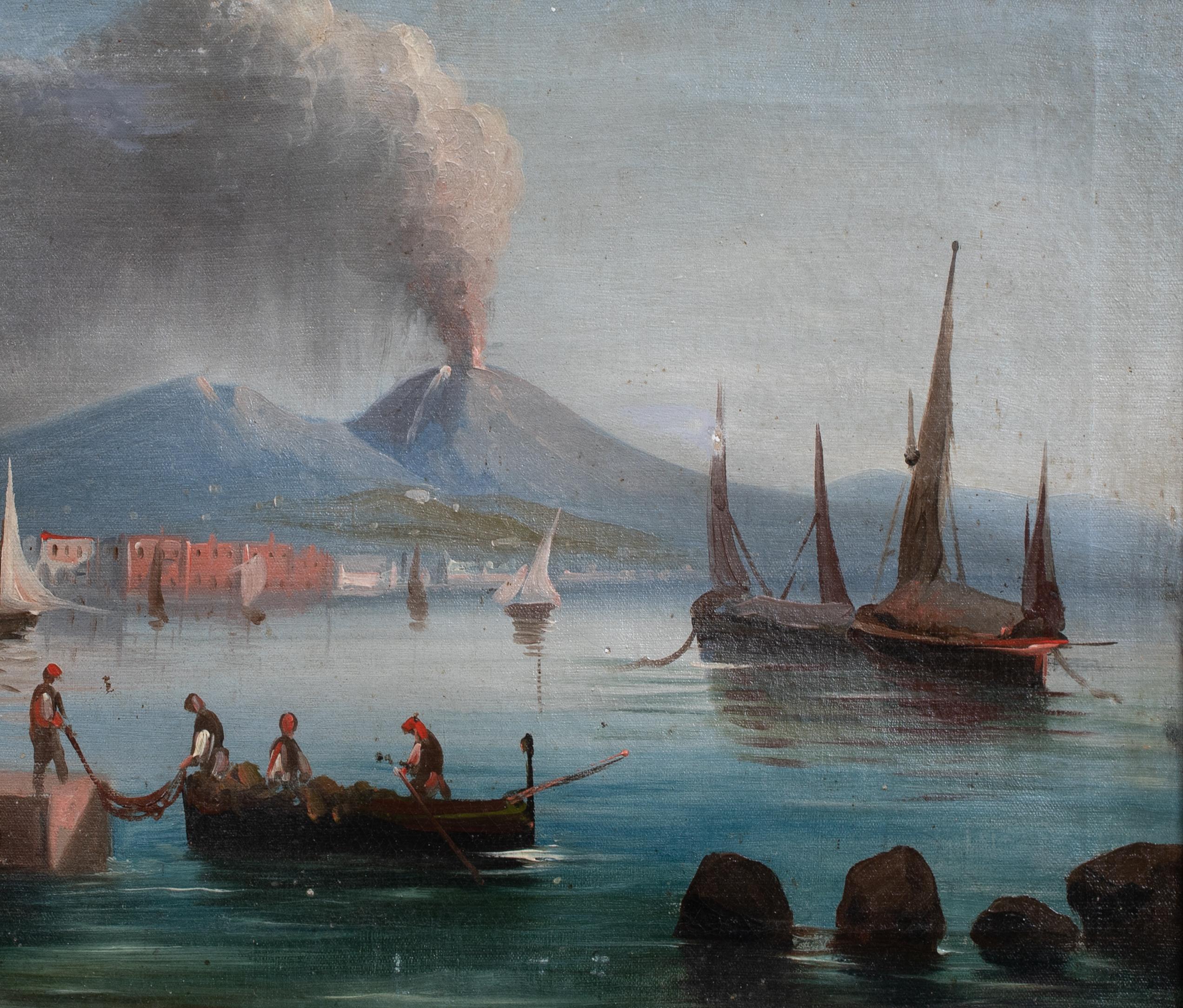 Montiertes Vesuv aus der Bucht von Neapel, 19. Jahrhundert 2