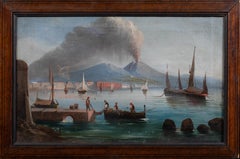 Le mont Vésuve depuis la baie de Naples, 19e siècle
