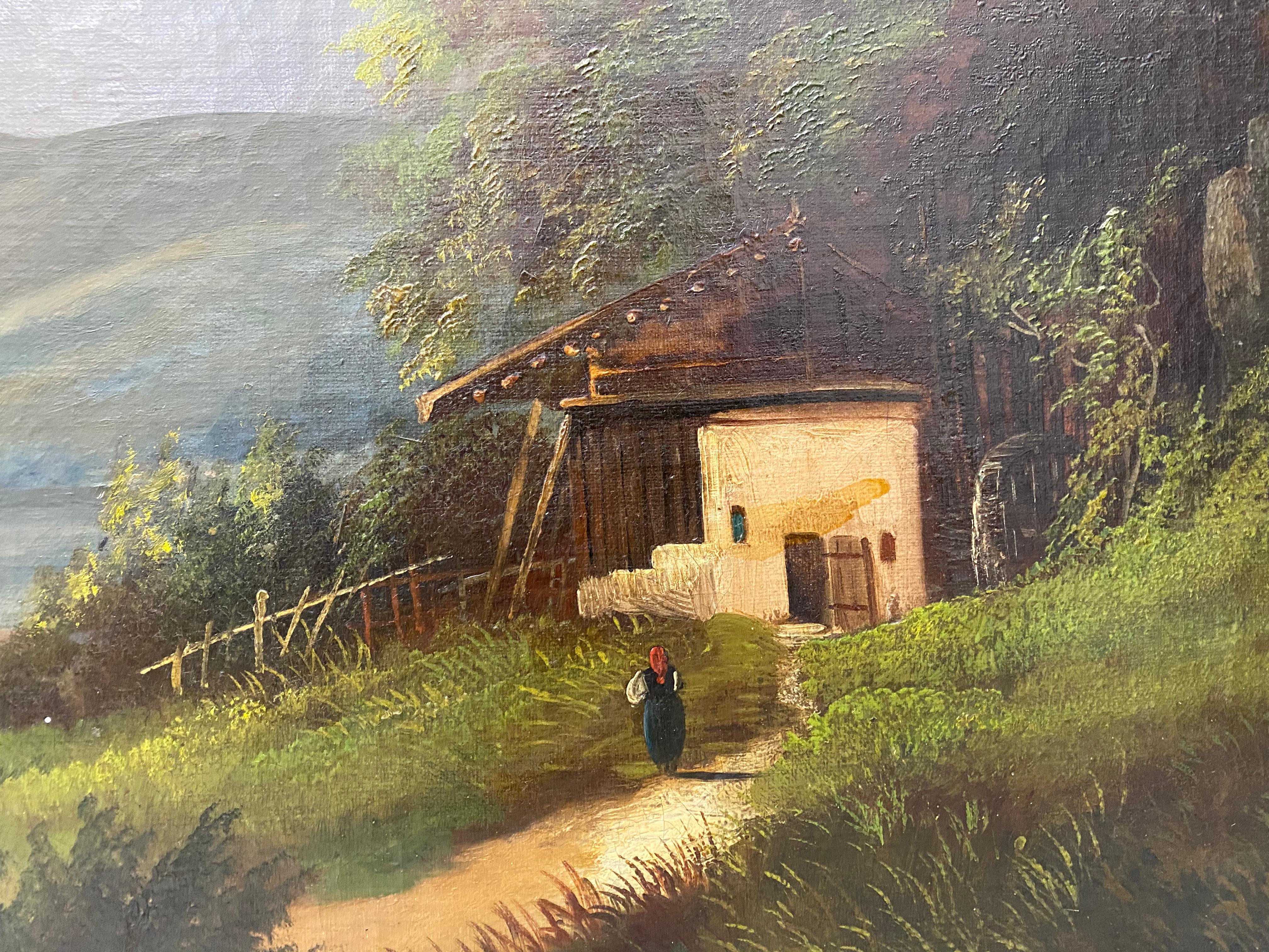Mountain Home Landscape Original Painting by Albertos C.1920

Original oil on canvas

Canvas dimensions 27