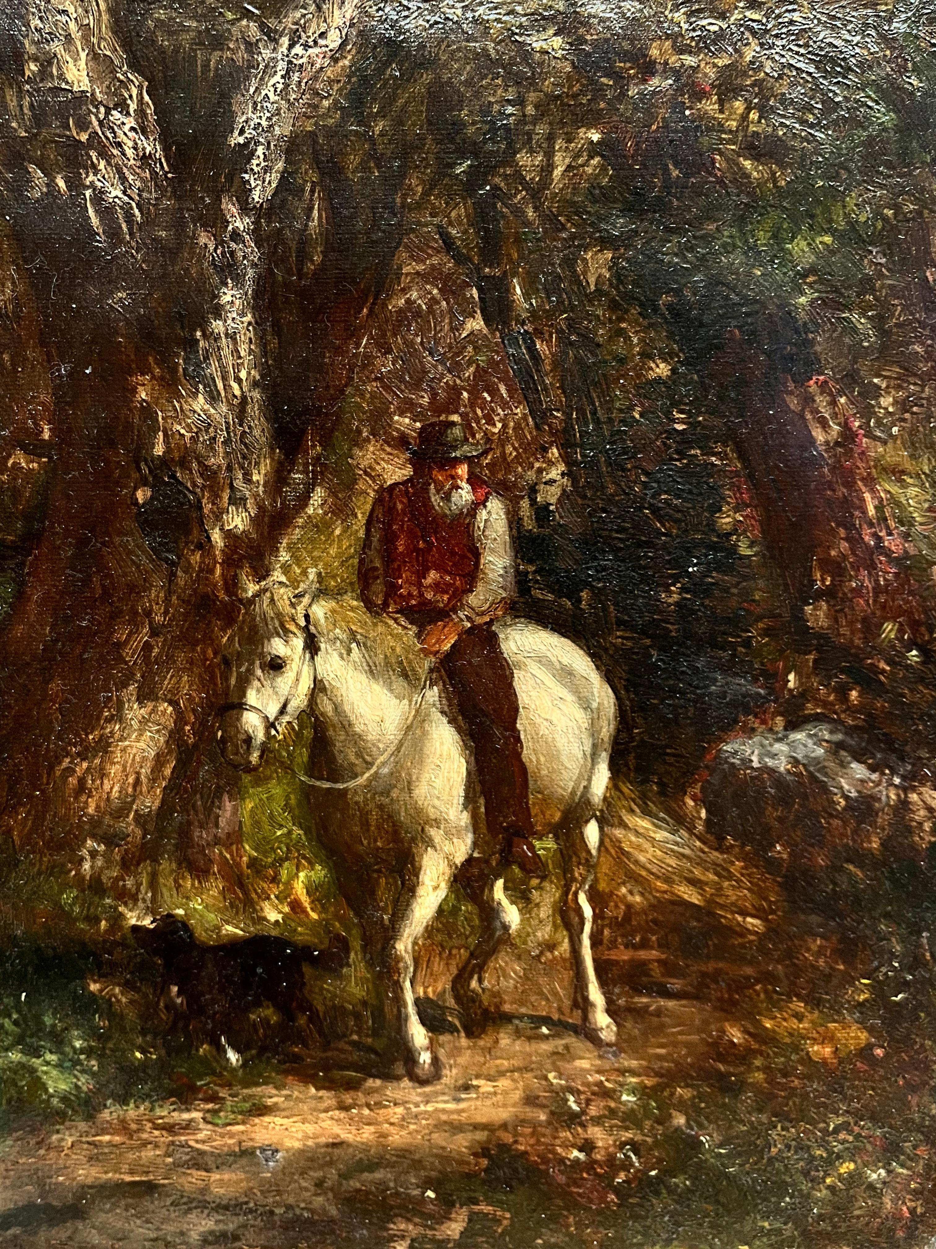 Landscape Painting Unknown - Randonnée à cheval en montagne