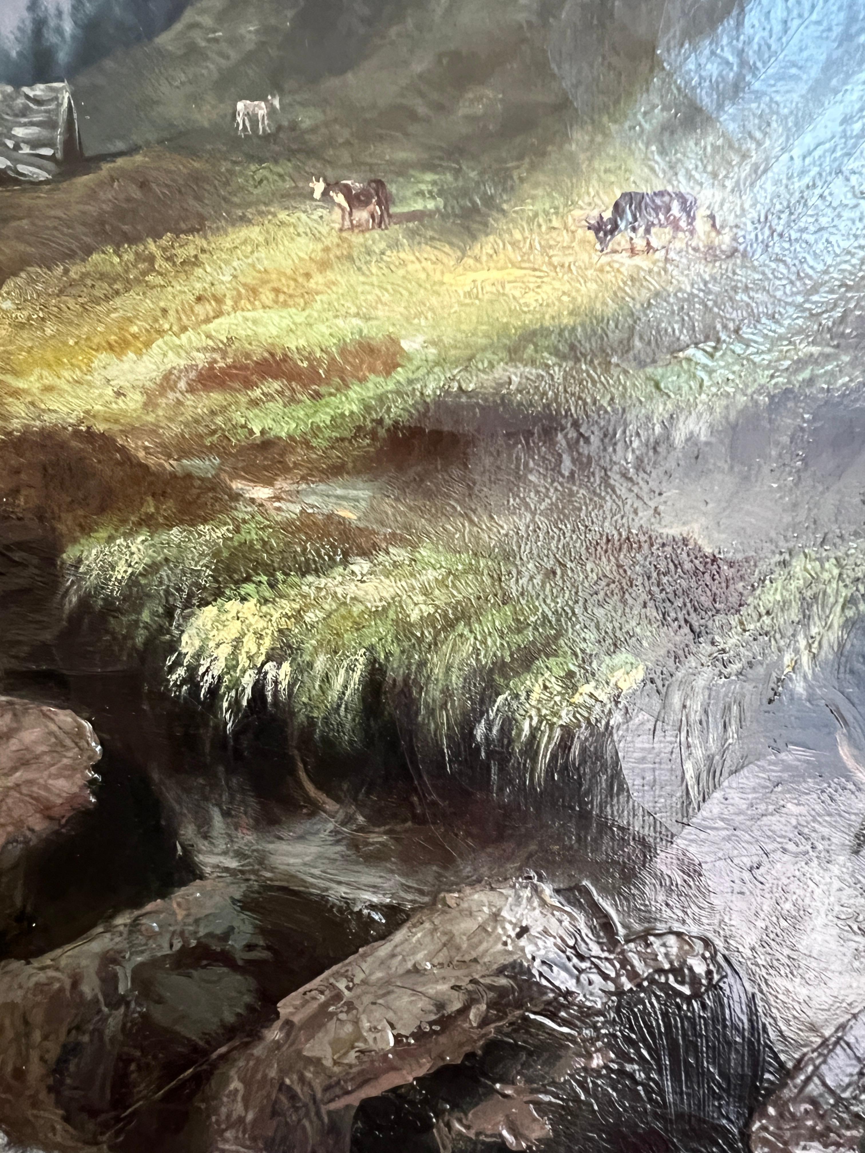 Mountain stream with character and cows For Sale 1