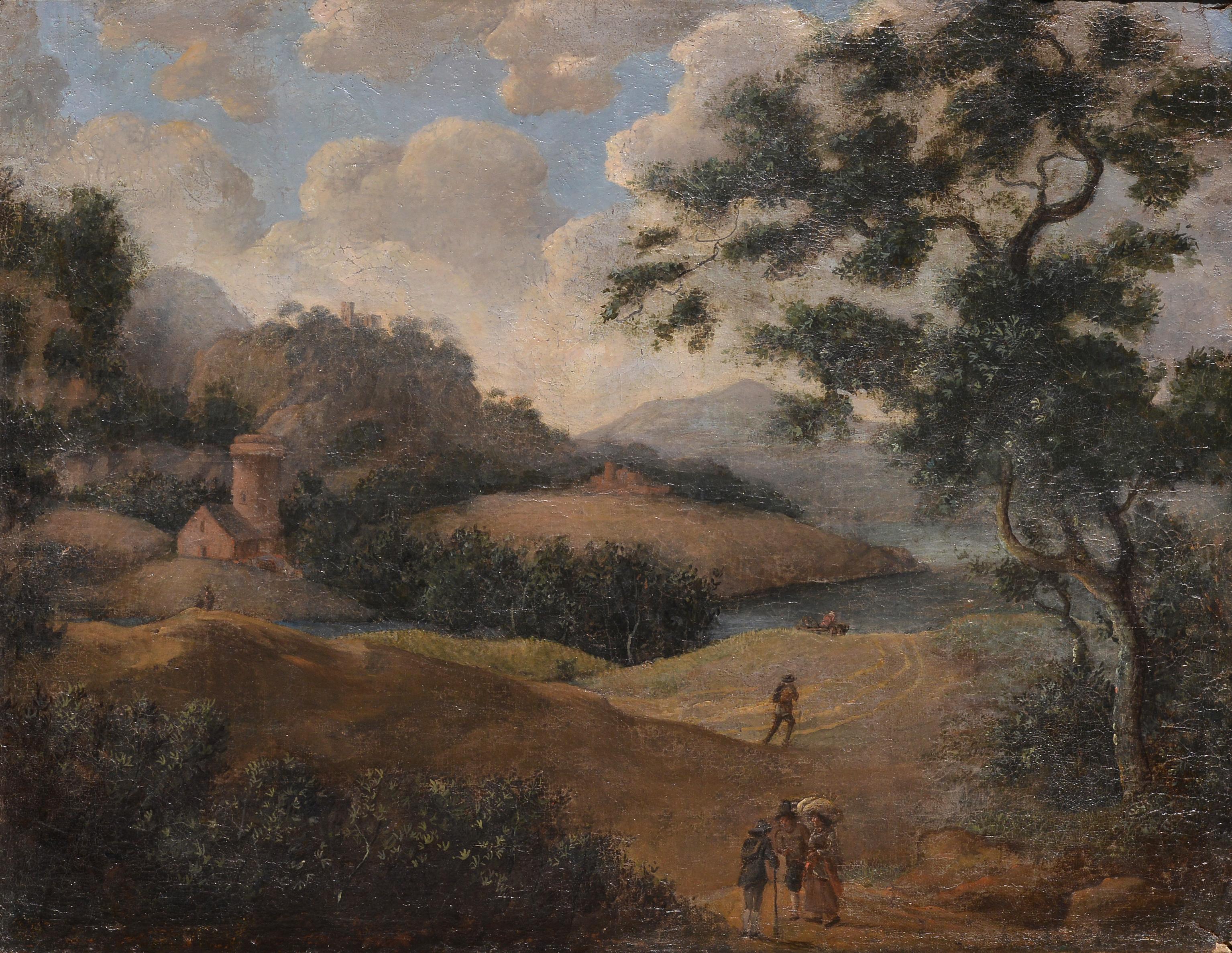 Vista di montagna Barocco Capriccio Paesaggio Pittura ad olio del 17° secolo Vecchio Maestro