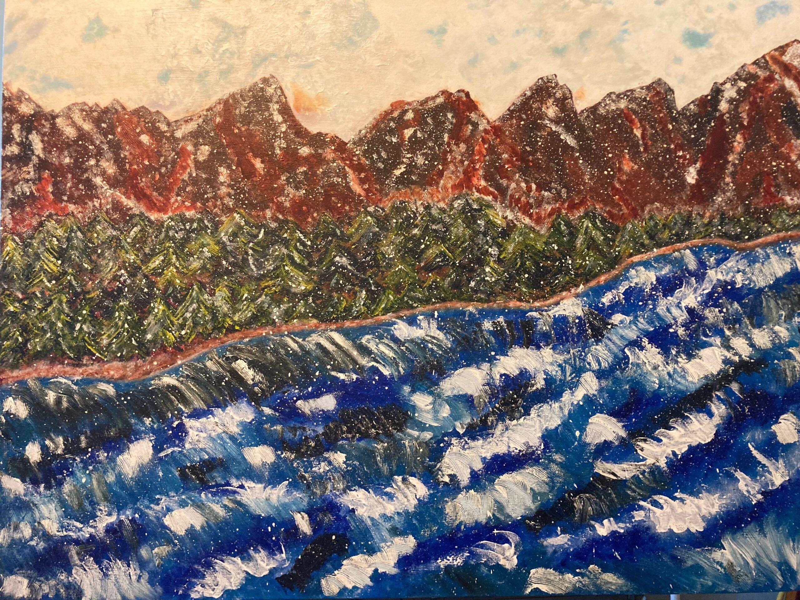 Mountain Water by Janie Dugan - Painting by Unknown