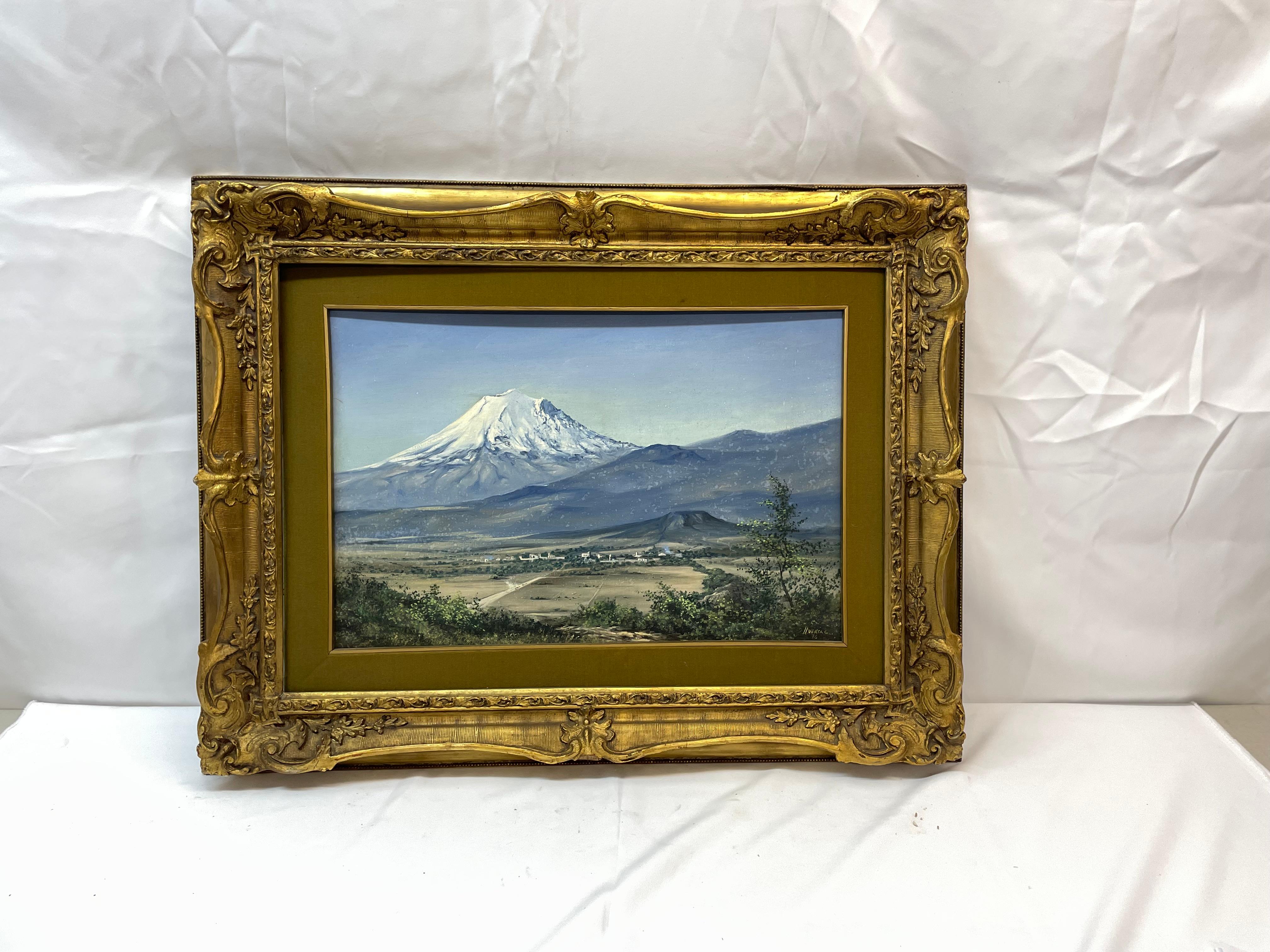Unknown Landscape Painting - Mountainscape Depicting Popocateptl