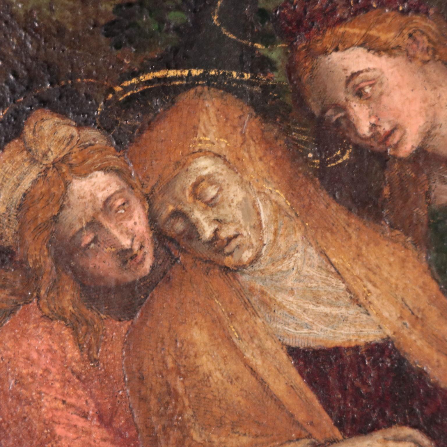 Mourning on the dead Christ, Oil On Paper On Canvas , 16th Century 3