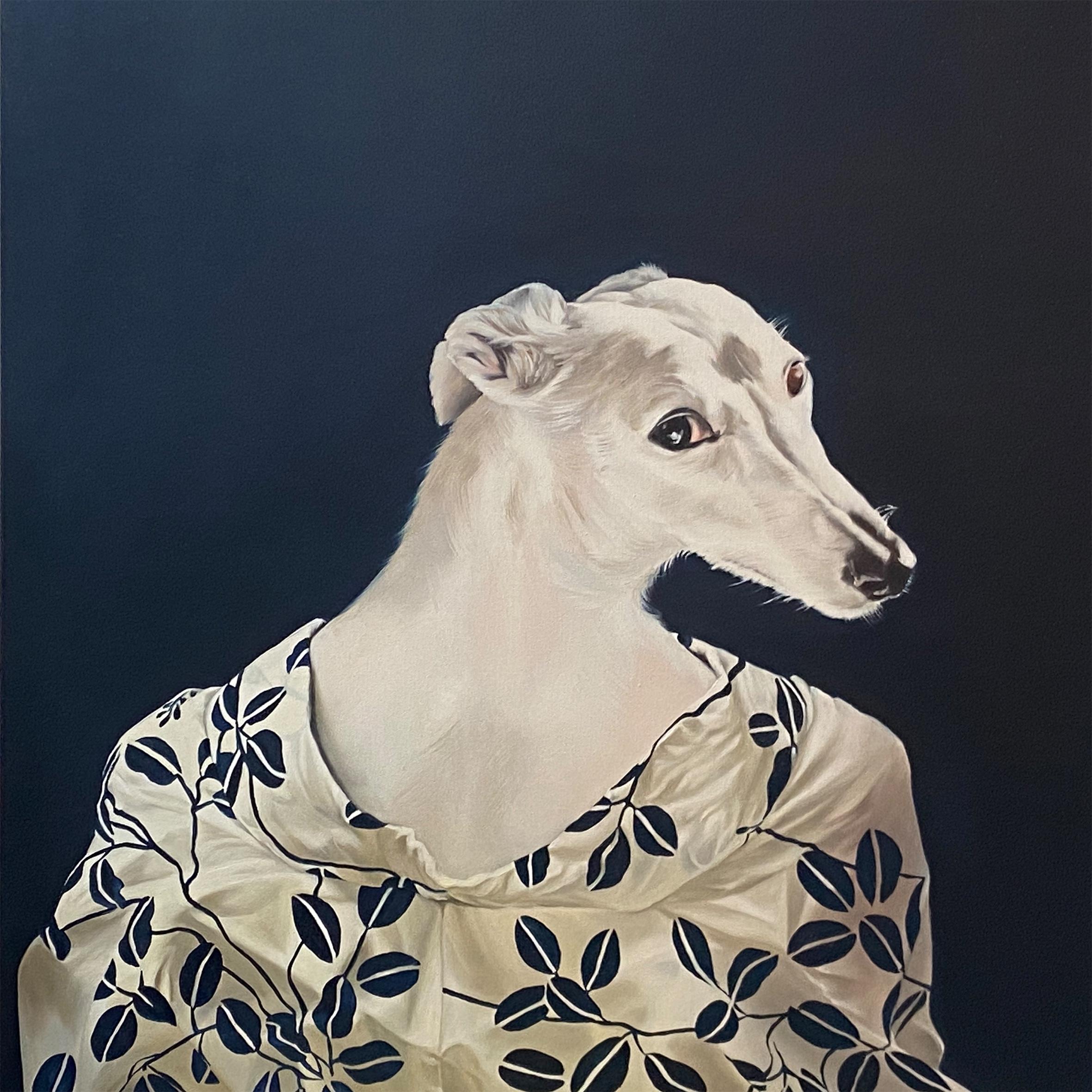 Frau Greyhound von Martina Heigl – Painting von Unknown