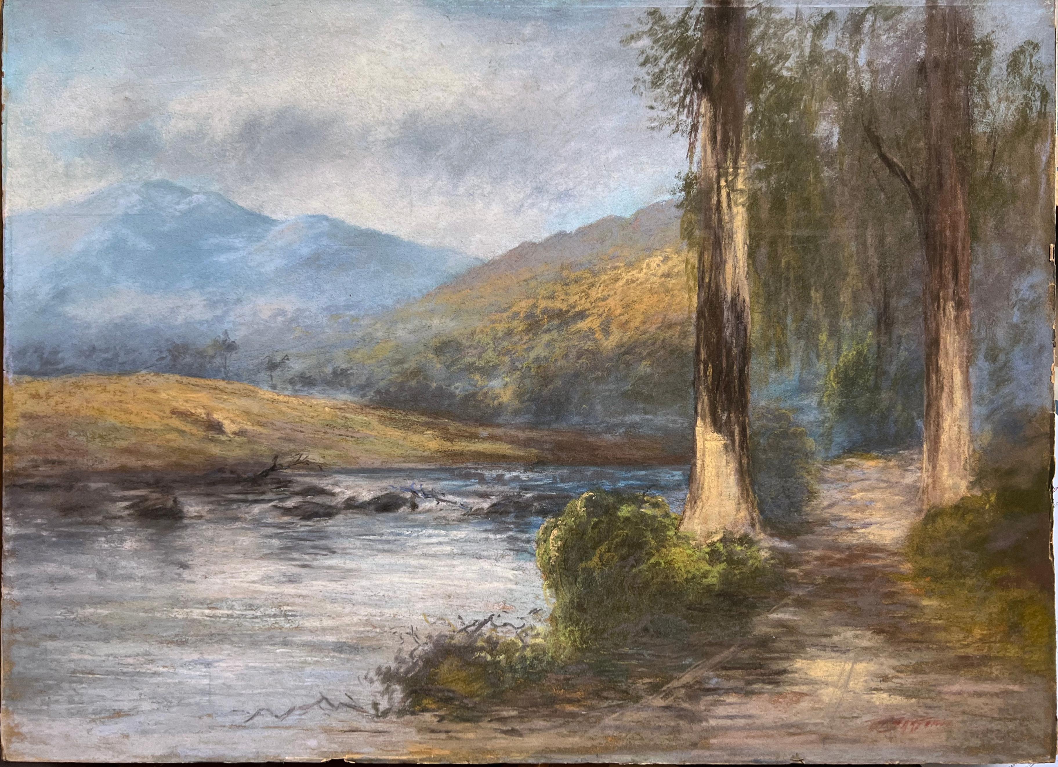 Il monte Tamalpais e il ruscello in primavera, circa 1900 - Painting di Unknown