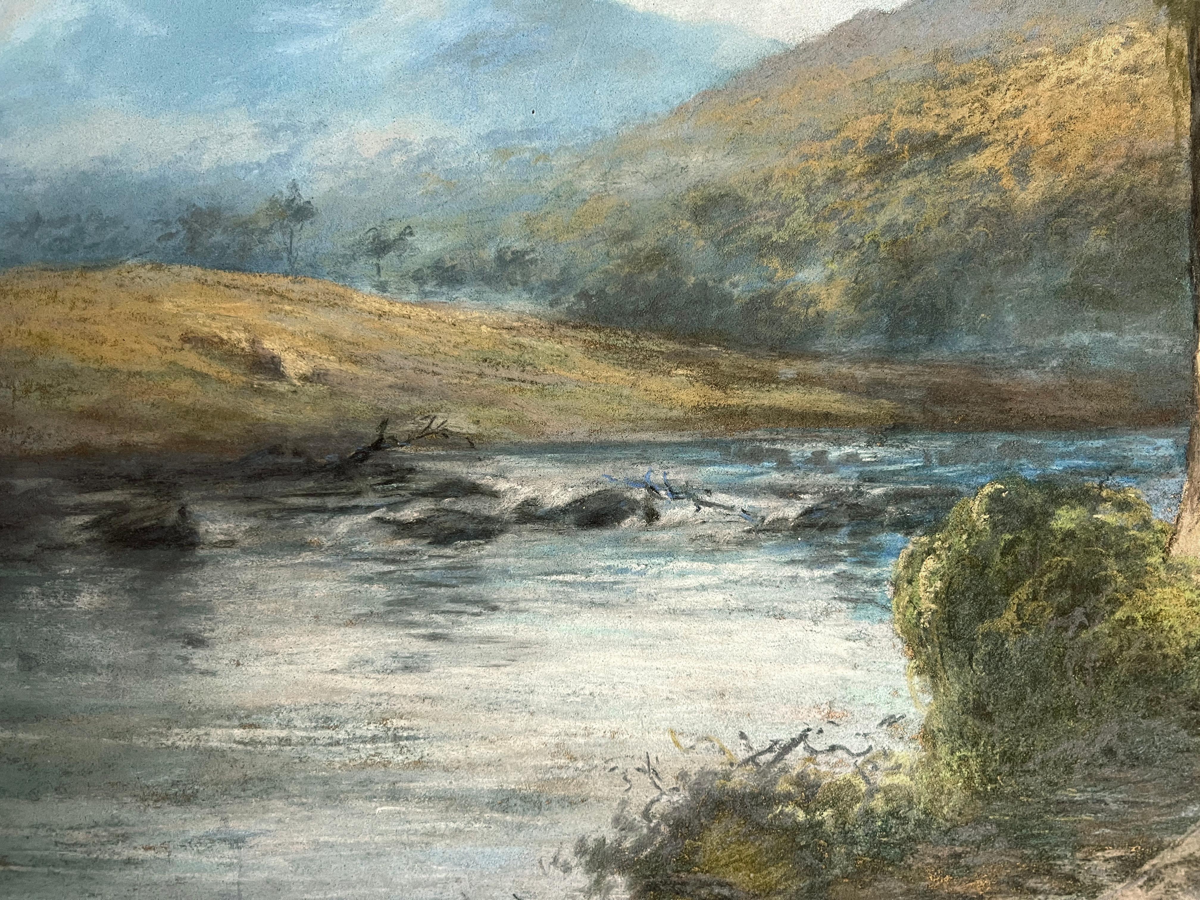 Il monte Tamalpais e il ruscello in primavera, circa 1900 - Landscape Painting Marrone di Unknown