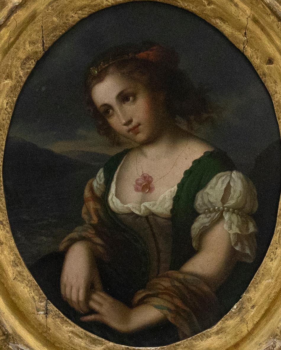 Huile de l'école de Munich, 19e siècle - Portrait d'une jeune fille - Painting de Unknown