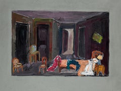 My Room - Tempera and White Lead on Cardboard - 20th Century