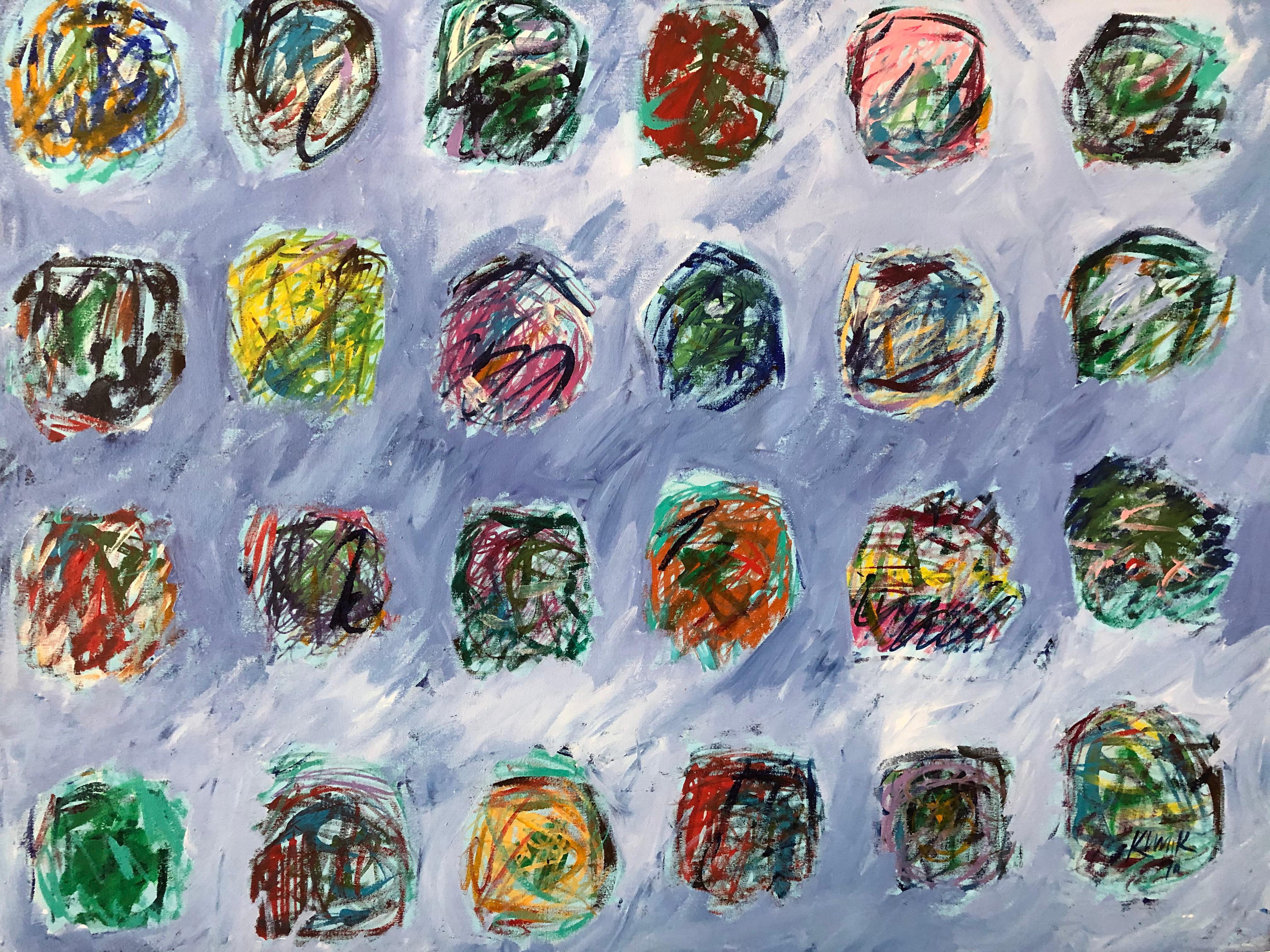 Mistero 1970 Mid Century Modern Olio su tela - Painting di Unknown
