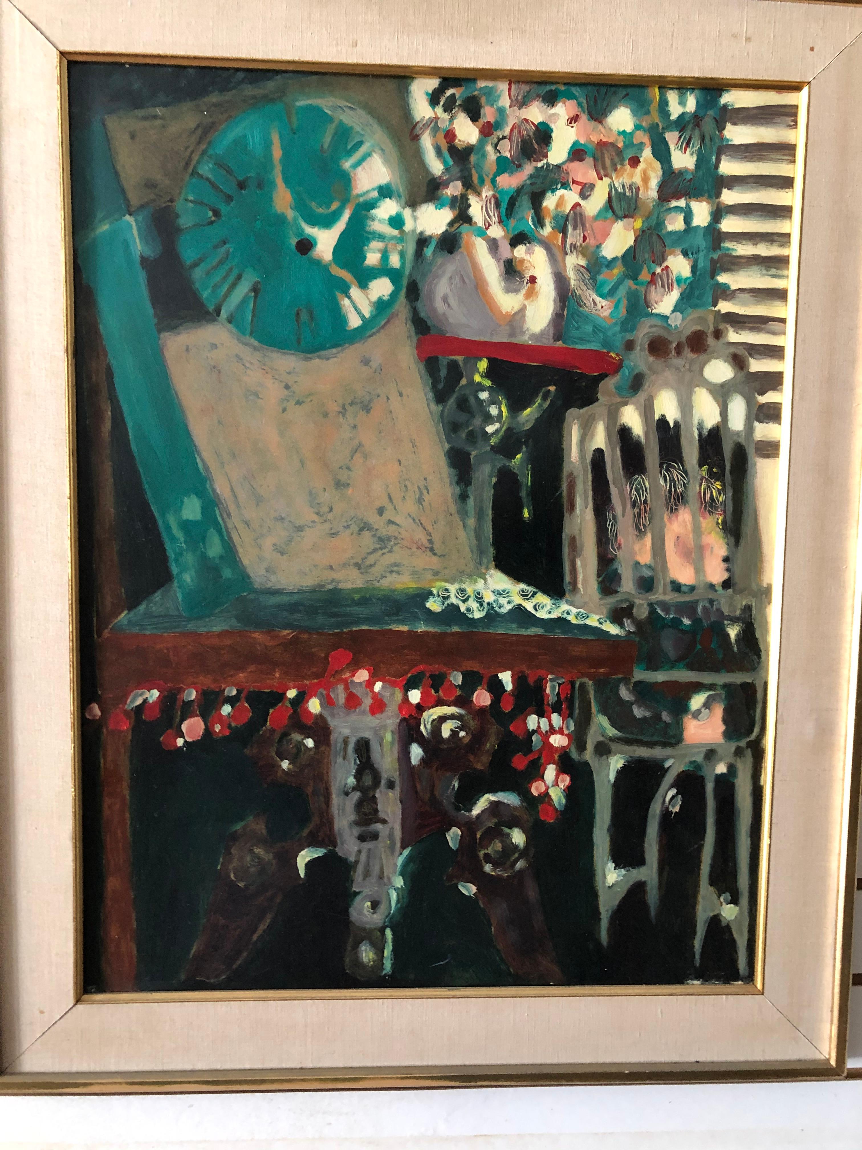 Interior Painting Unknown - Peinture de l'expressionnisme américain Mystery