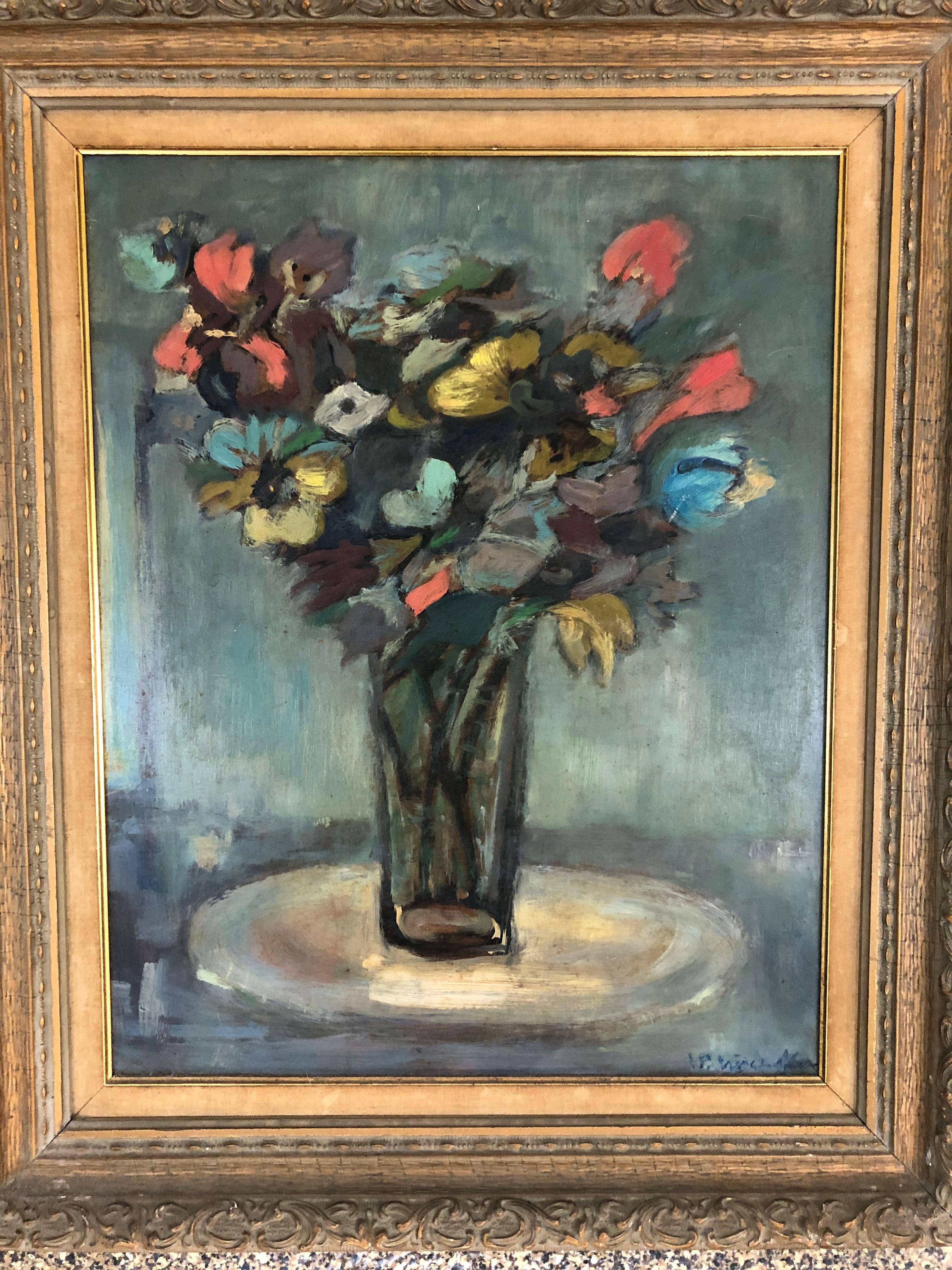 Mysterium Impressionistisches Stilleben – Painting von Unknown